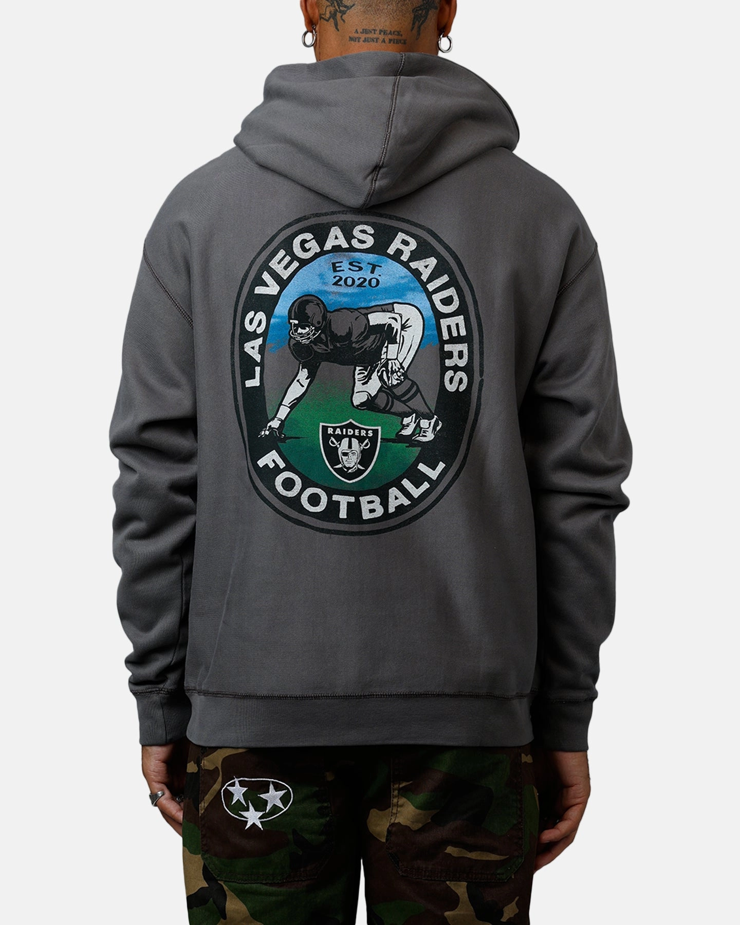 47 Brand Las Vegas Raiders Boot Path Hoodie Dark Cinder Lightweight Fill