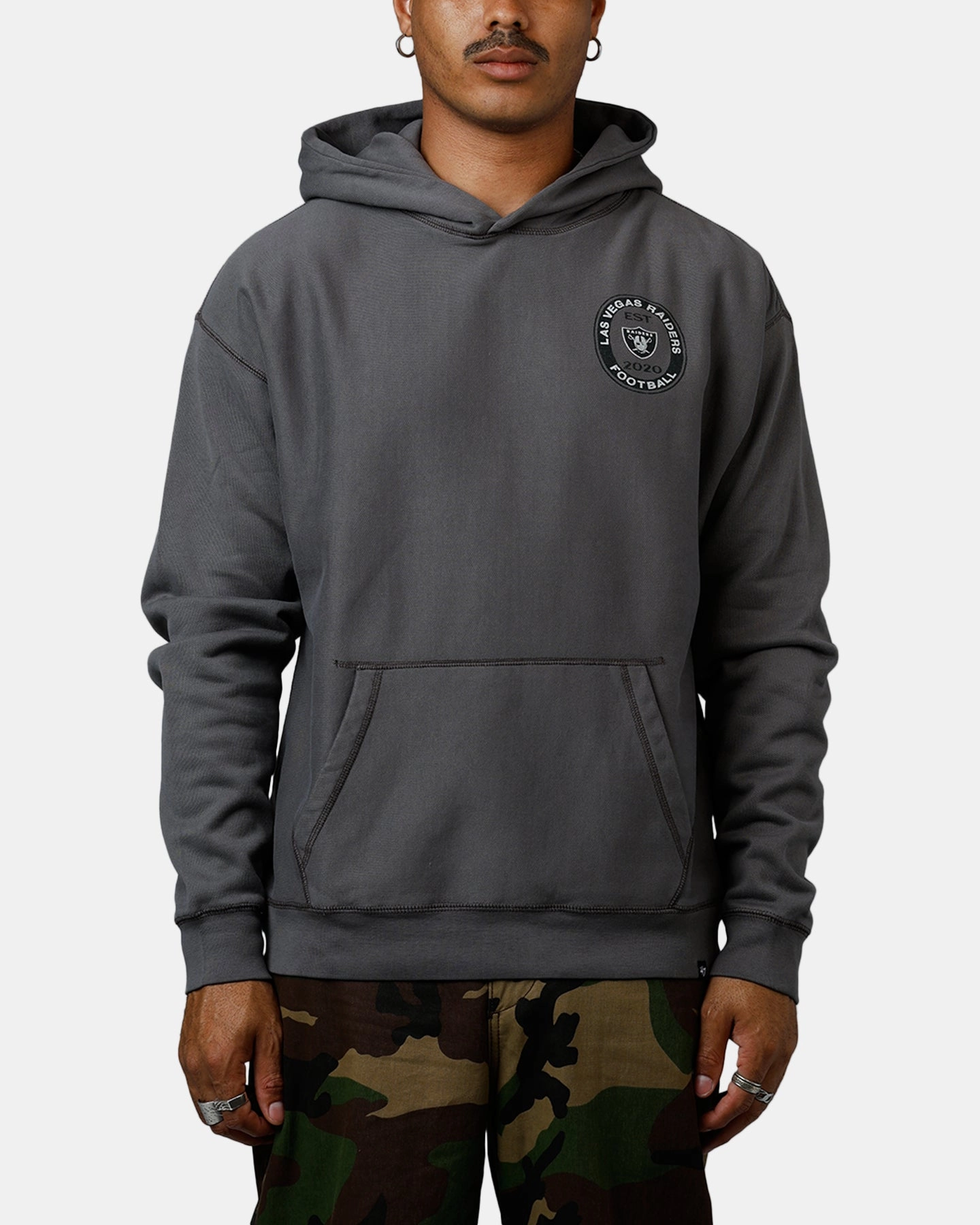rehearsal Comfy Layer 47 Brand Las Vegas Raiders Boot Path Hoodie Dark Cinder