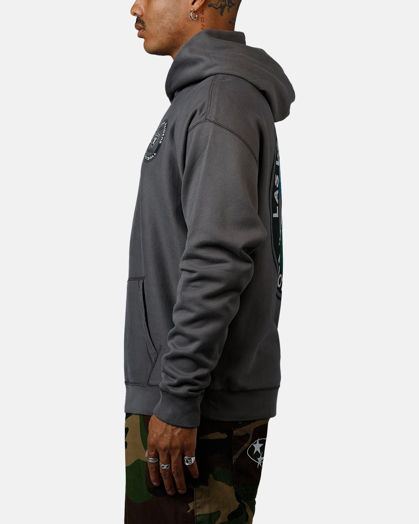 47 Brand Las Vegas Raiders Boot Path Hoodie Dark Cinder Relaxed Cut