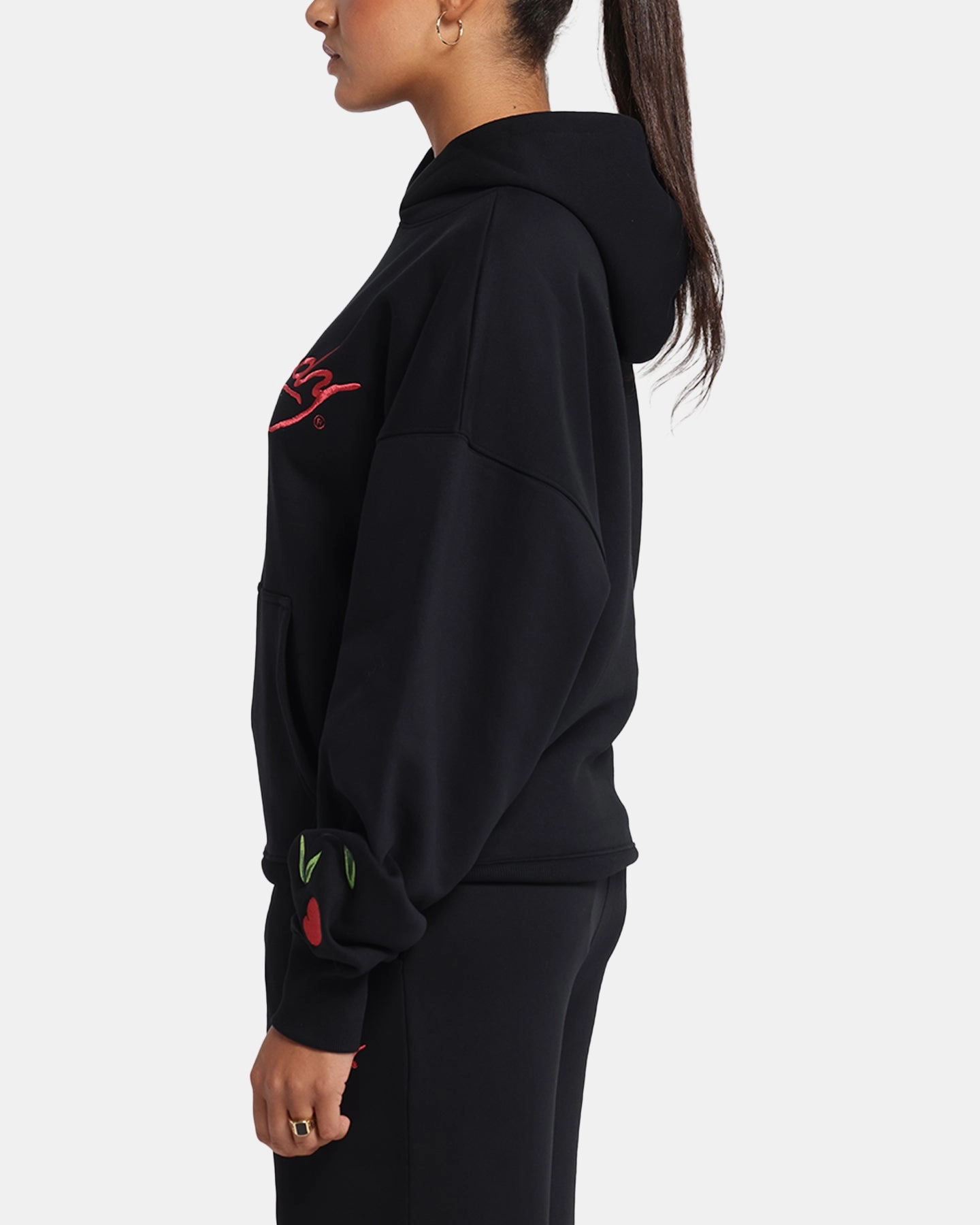 Ed Hardy Cherry Hoodie Black Customizable Fit