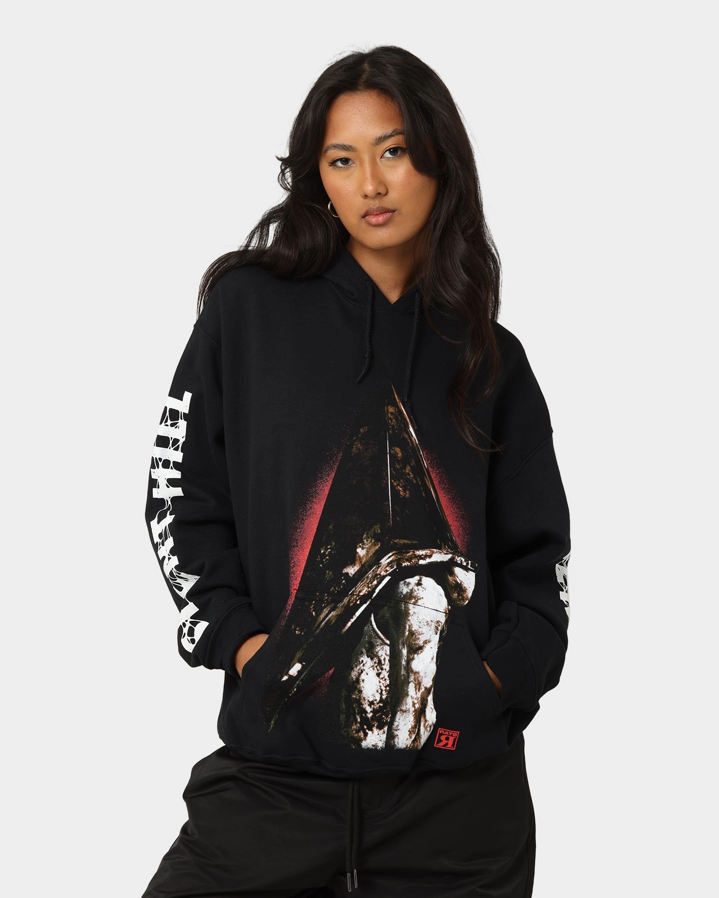 Adaptive Fit Rats Get Fat X Silent Hill Pyramid Head Hoodie Black