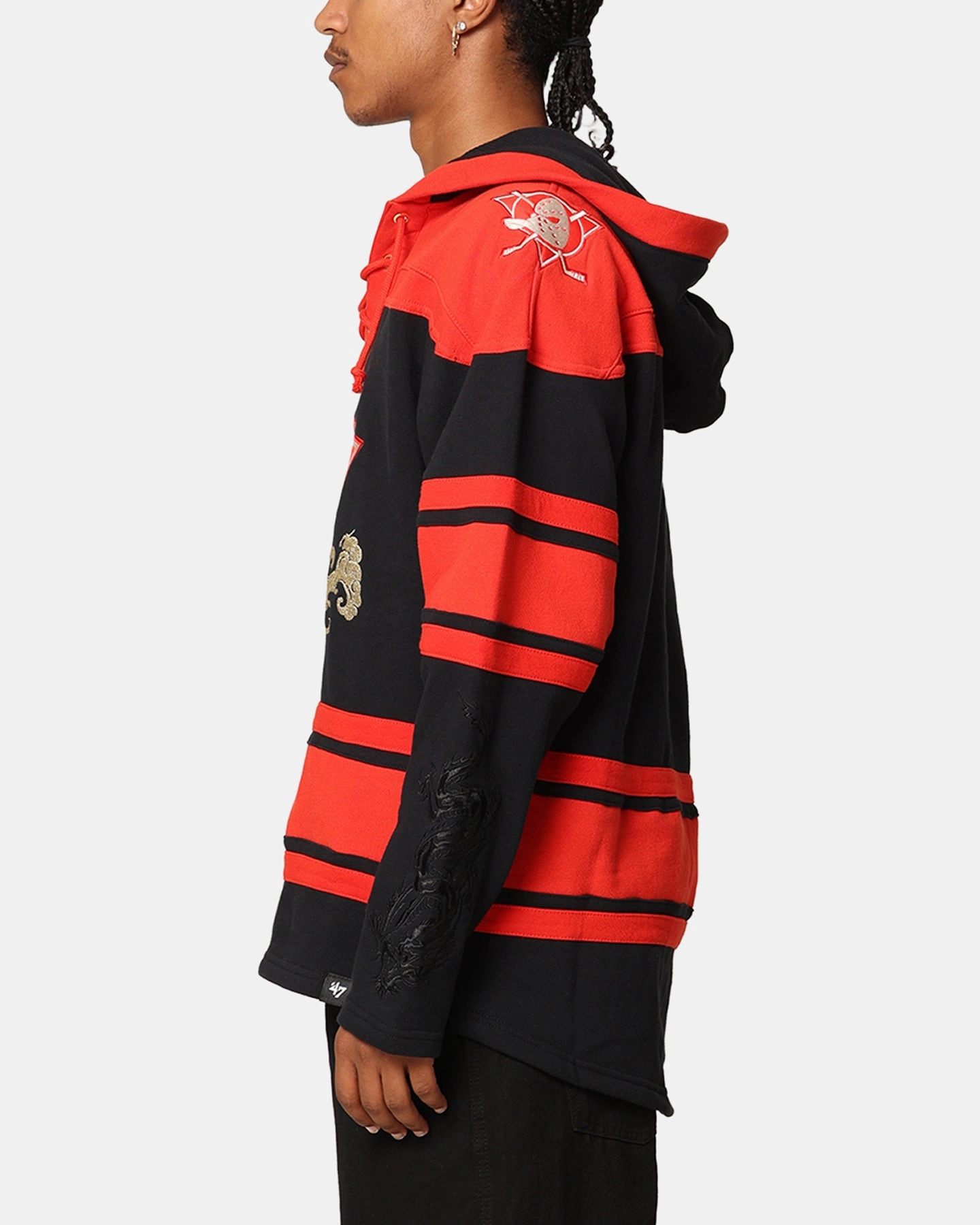 47 Brand Anaheim Ducks 'Year Of The Dragon' Lacer Hoodie Jet Black Flexible Fit