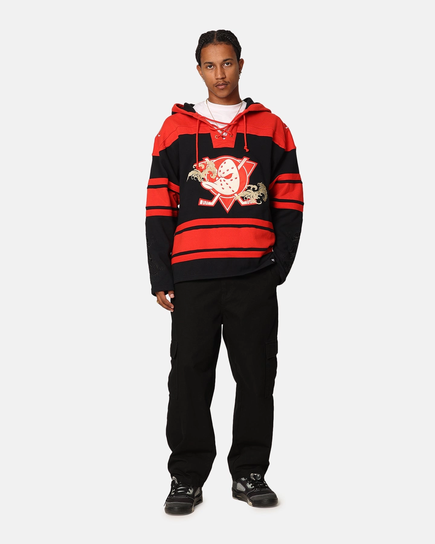 47 Brand Anaheim Ducks 'Year Of The Dragon' Lacer Hoodie Jet Black Sporty Style