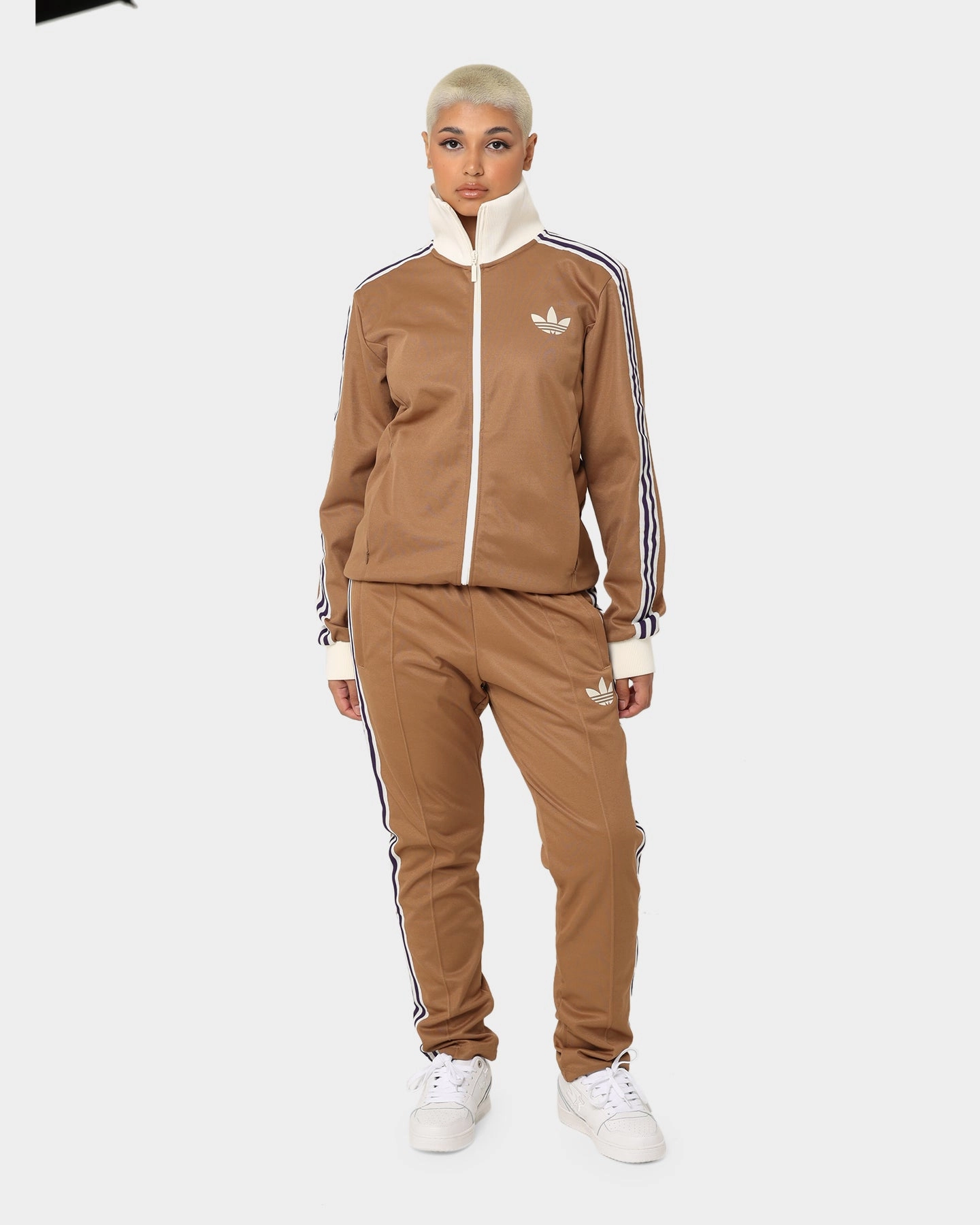 Light Reflective Trims New Year's Adidas Adicolor Poly TT Jacket Brown Desert