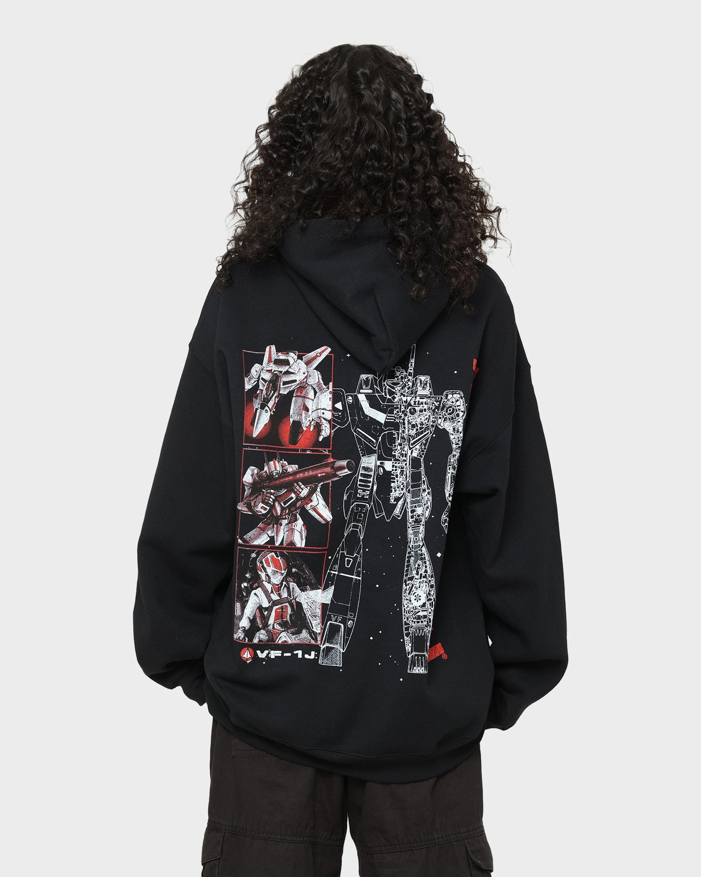 Contribute American Thrift X Robotech VF1J Hoodie Black