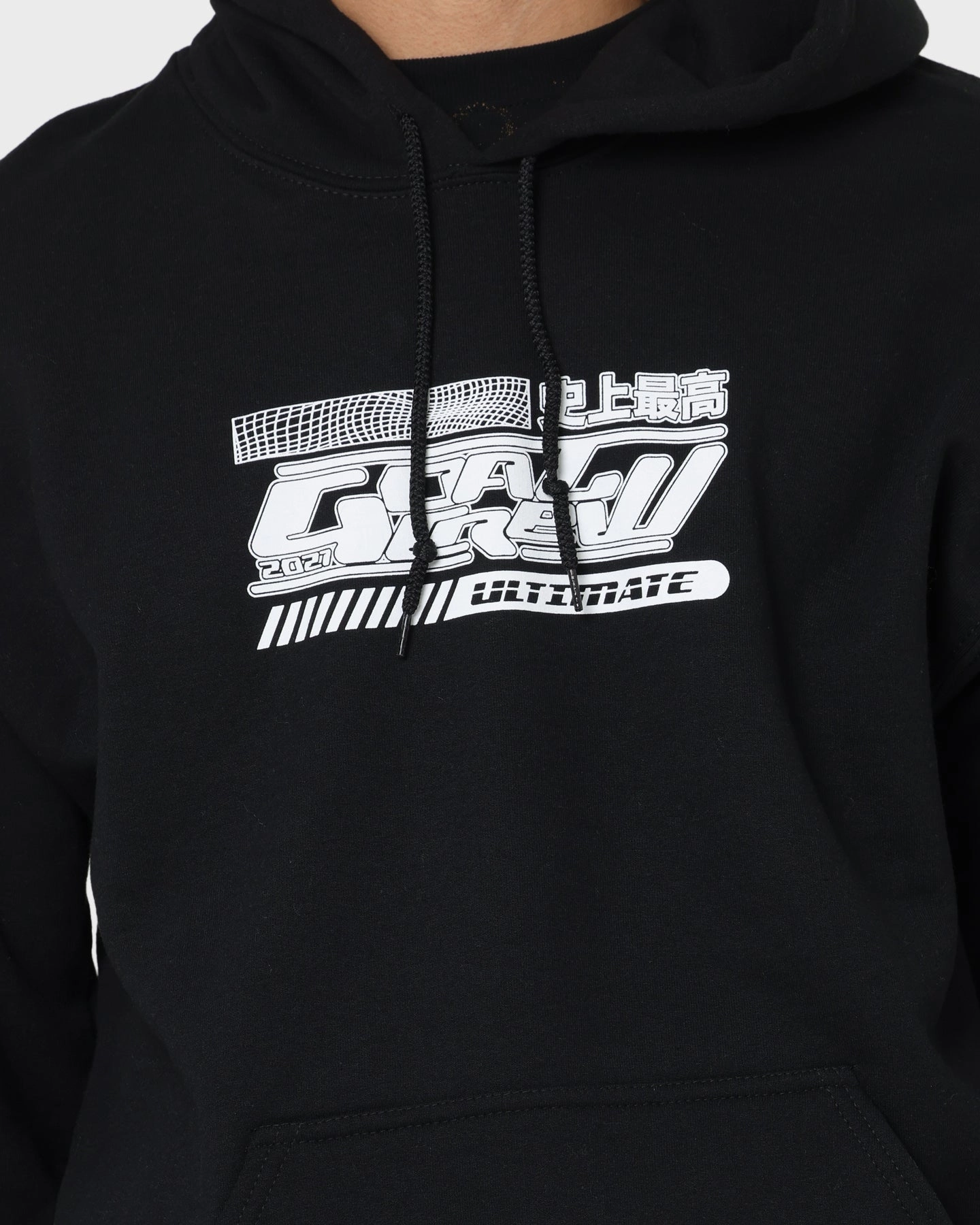 Goat Crew Anime Hoodie Black beach bonfire Flexible Quilted Panels