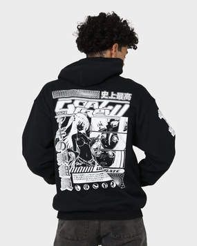 Heat Control MultiPocketDesign Goat Crew Anime Hoodie Black