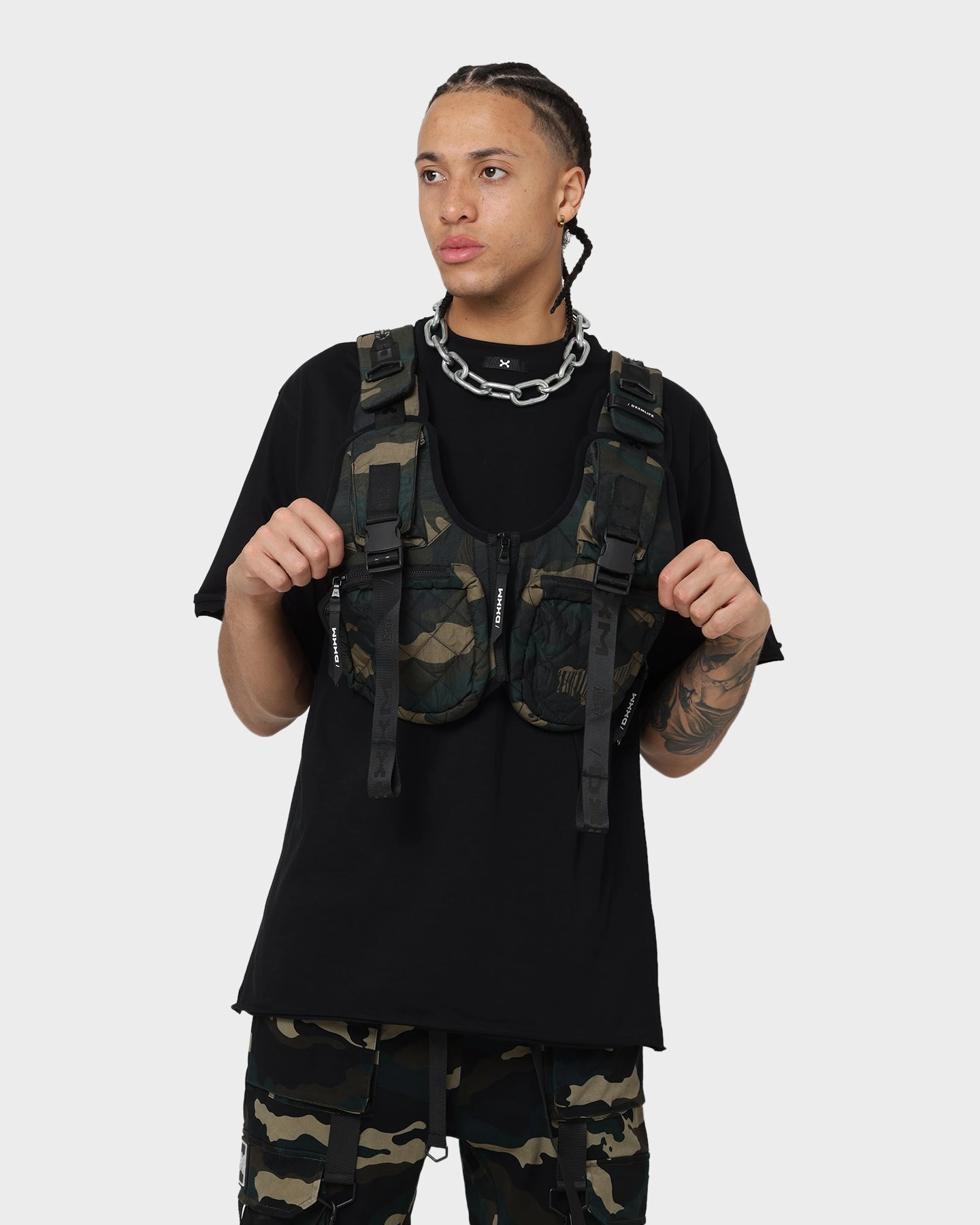 DXXMLIFE L-3 A Chain$aw Utility Vest Woodland Camo Water Repellent Coating Eco - friendly