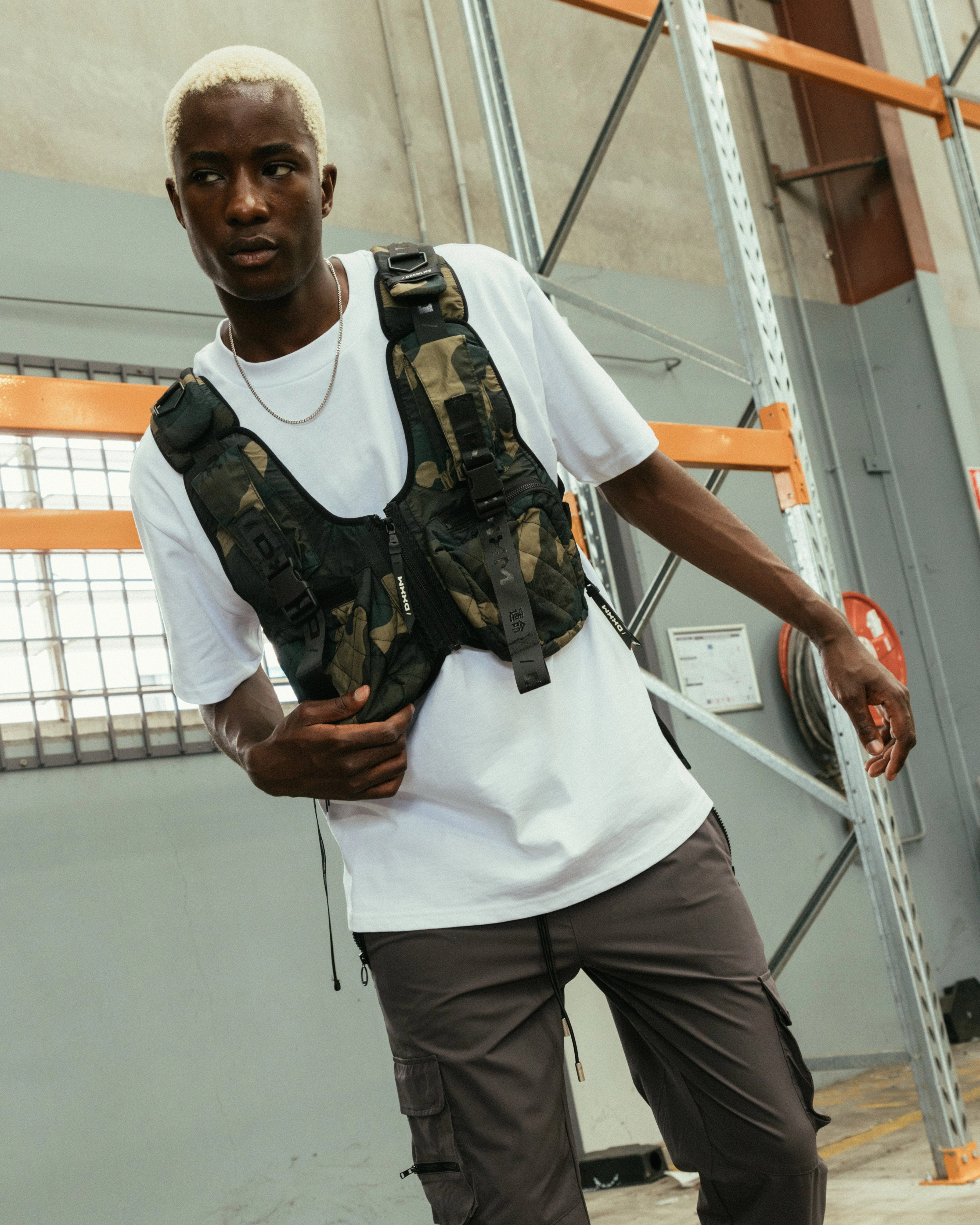 Fashionable Outerwear DropShoulder DXXMLIFE L-3 A Chain$aw Utility Vest Woodland Camo
