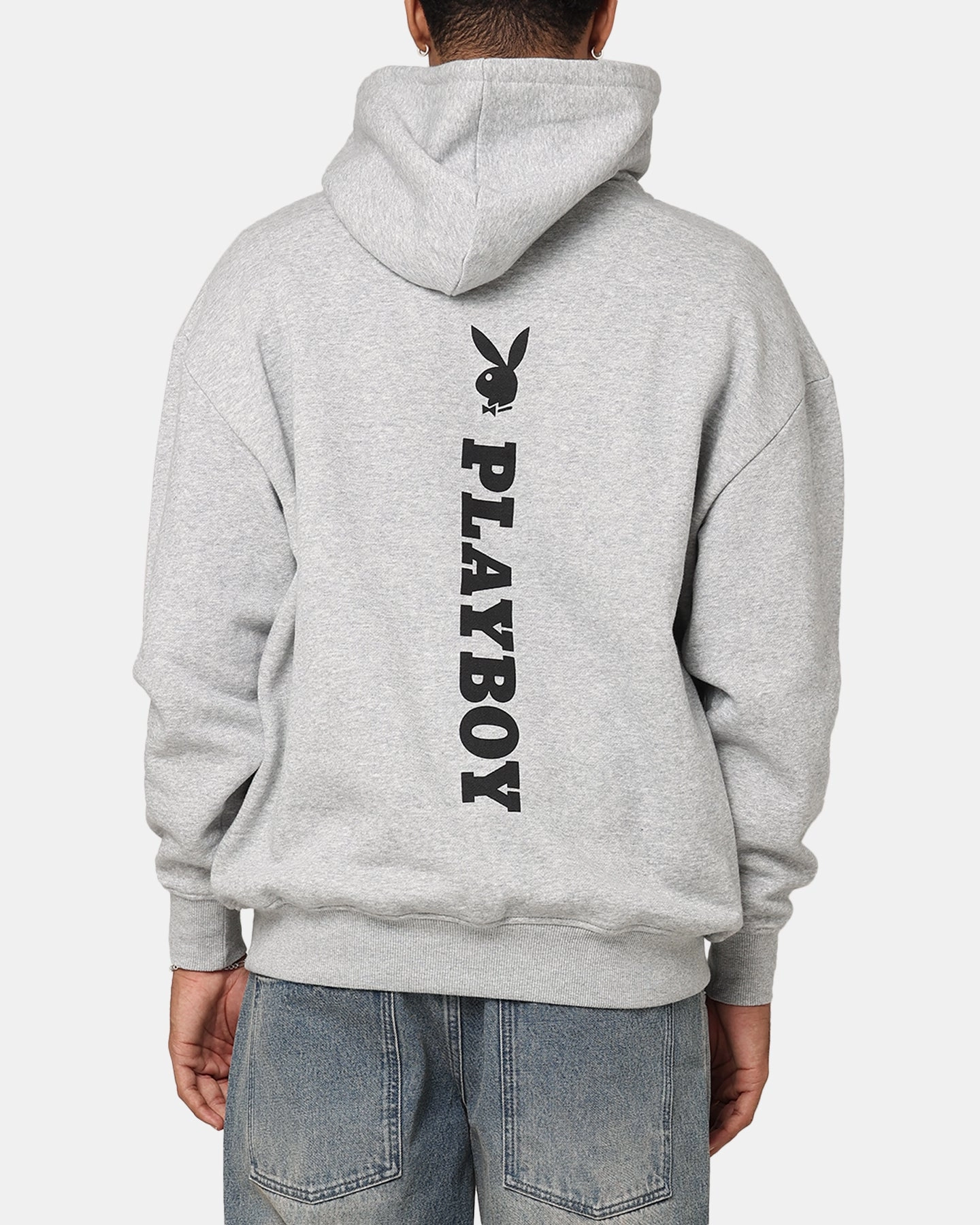 Playboy Logo Lockup Hoodie Grey Marle suitable for self use