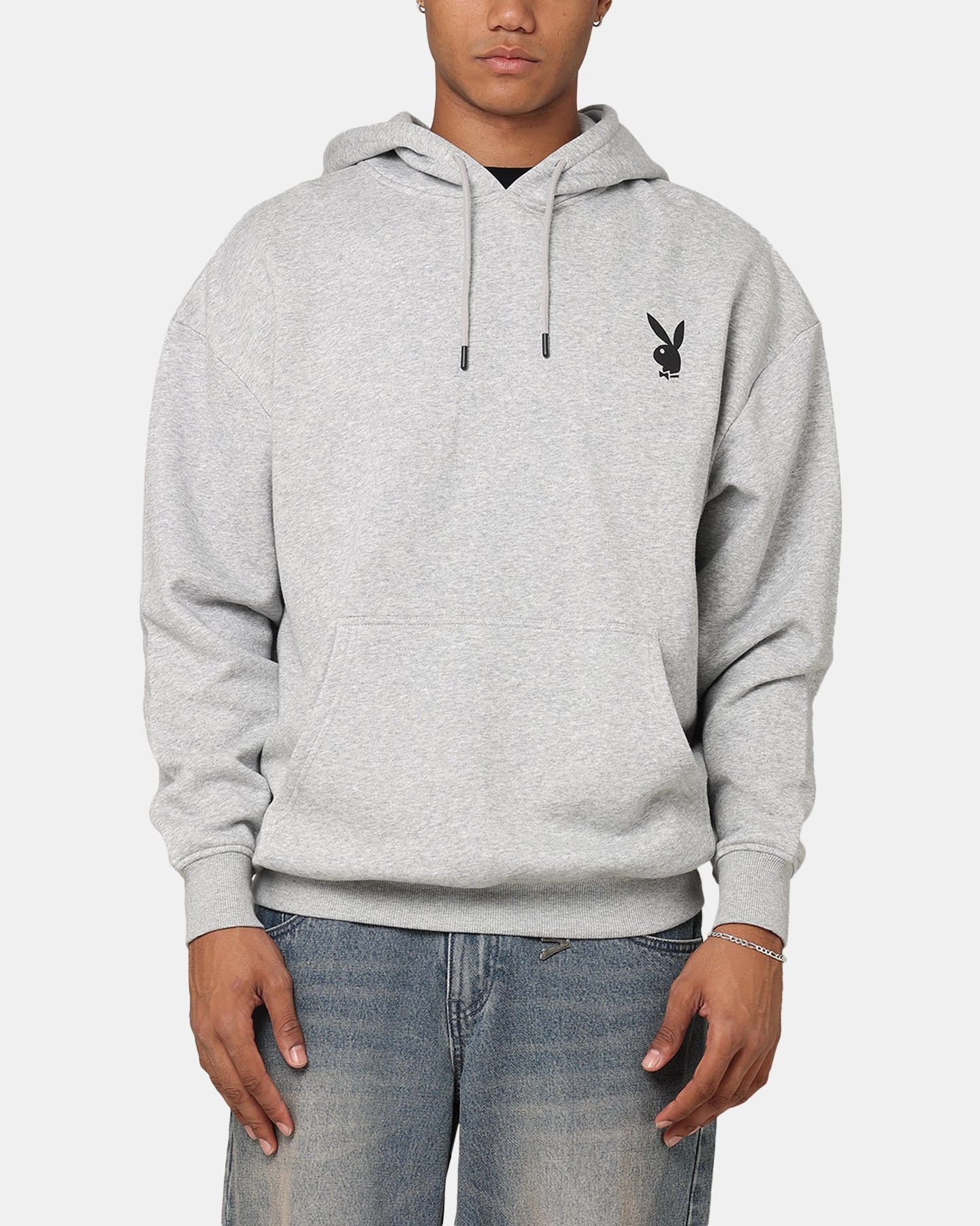 Thrive Playboy Logo Lockup Hoodie Grey Marle