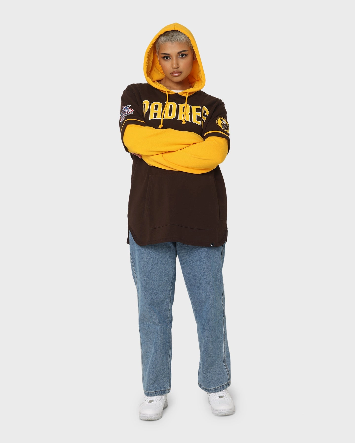 Quilted Lining 47 Brand San Diego Padres Shortstop Hoodie Brown