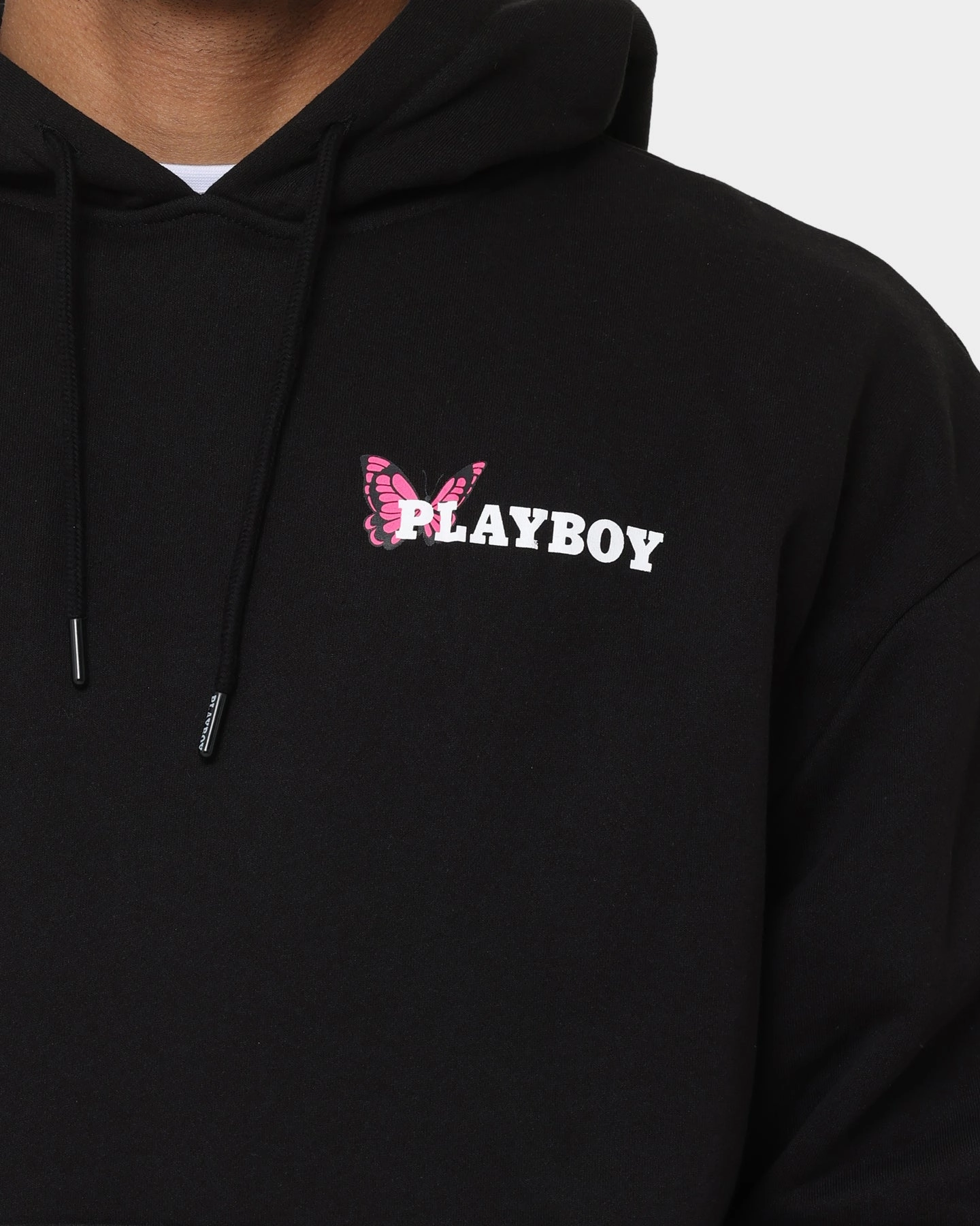 Advantage Button Snap Conversion Playboy Playboy Butterfly Original Fit Hoodie Black Magenta