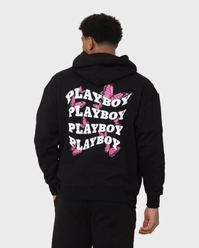 Warm Playboy Playboy Butterfly Original Fit Hoodie Black Magenta