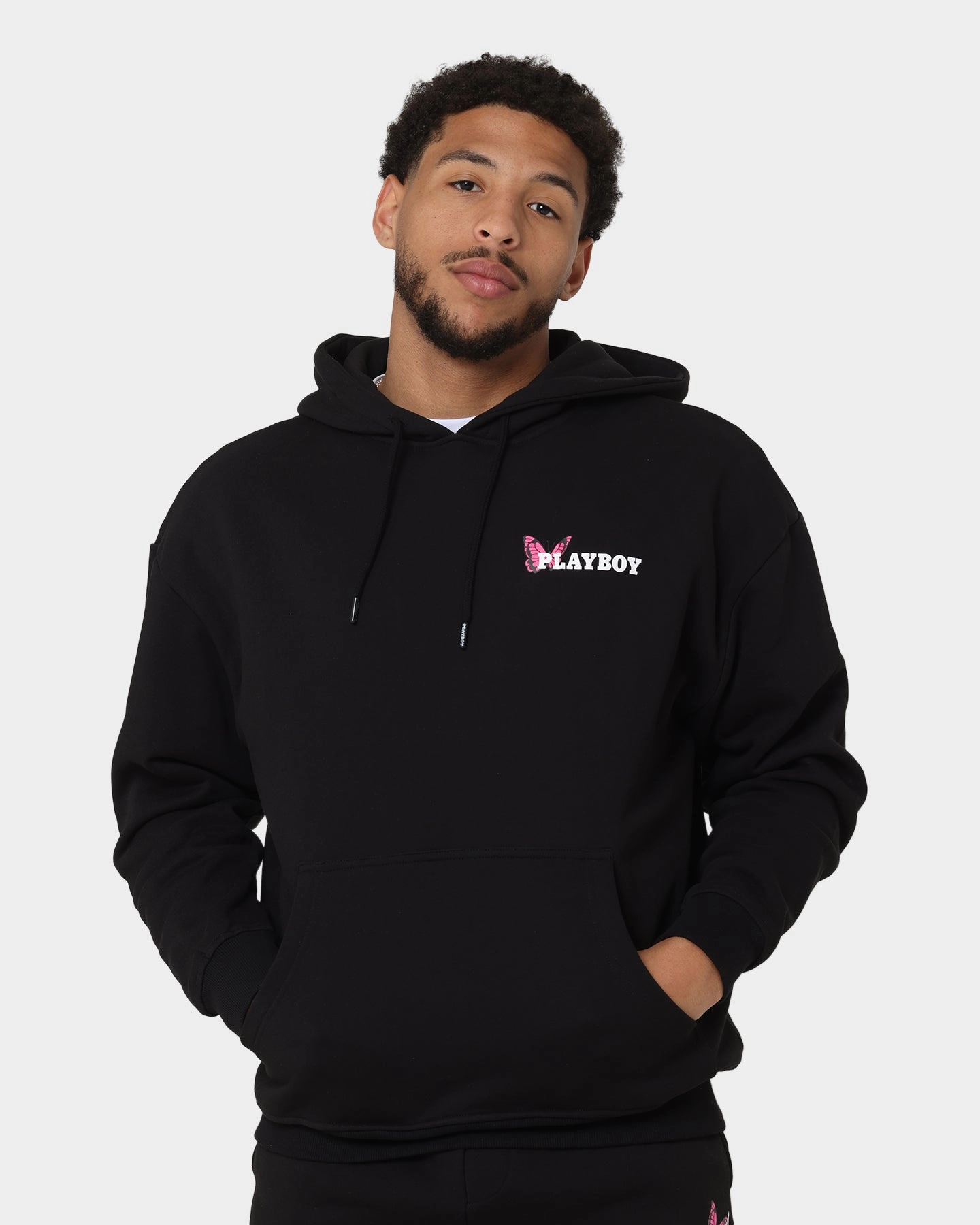 Playboy Playboy Butterfly Original Fit Hoodie Black Magenta Windbreaker Style Time