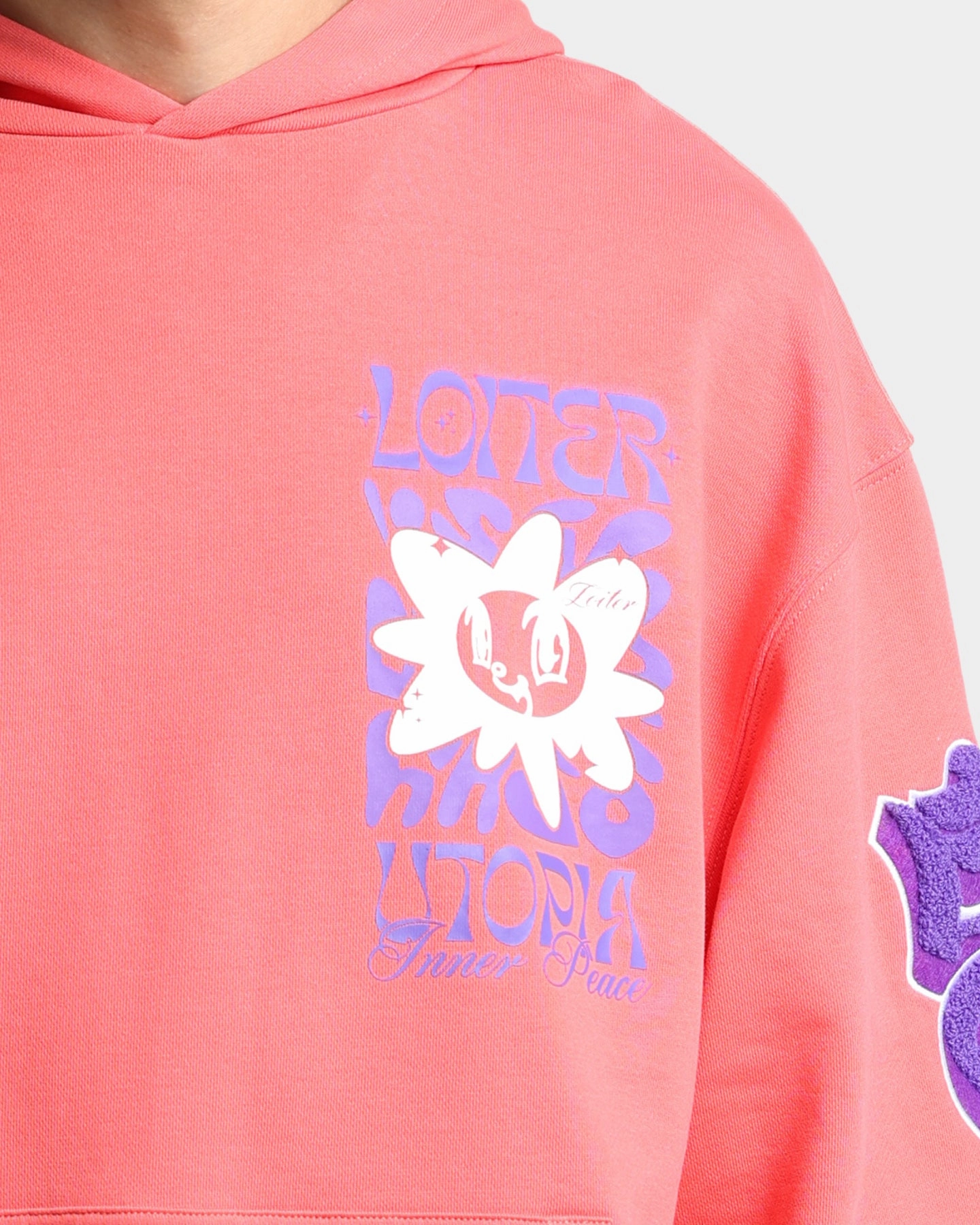 suitable for video shooting Loiter Fleur Hoodie Pink