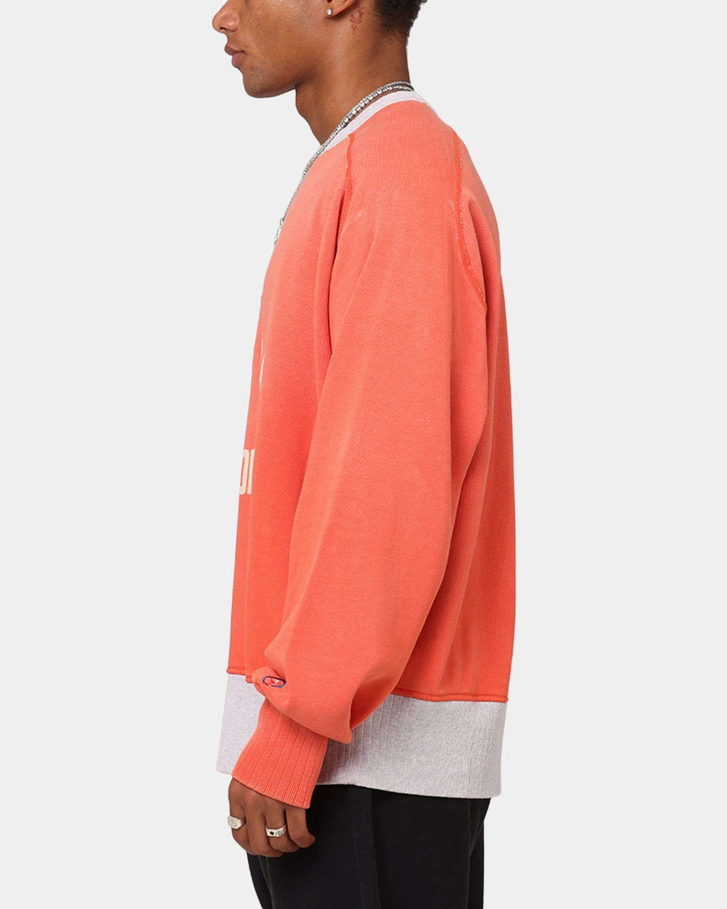 CompactPacking Non Restrictive Silhouette Champion 50's Saddle Crew Sweatshirt Team Red Scarlet
