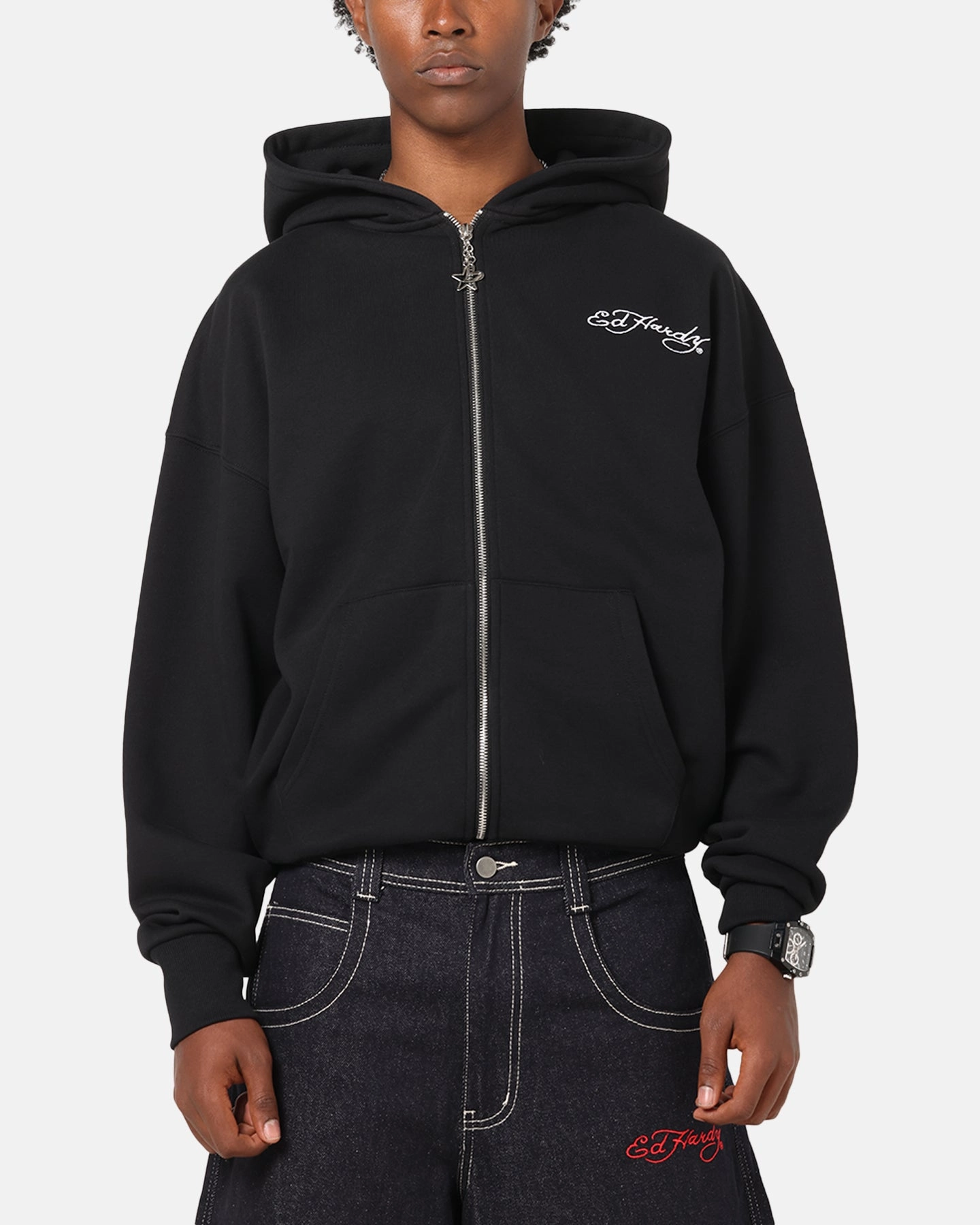 Quick Fit Ed Hardy UV Active Zip Hoodie Black/Multi