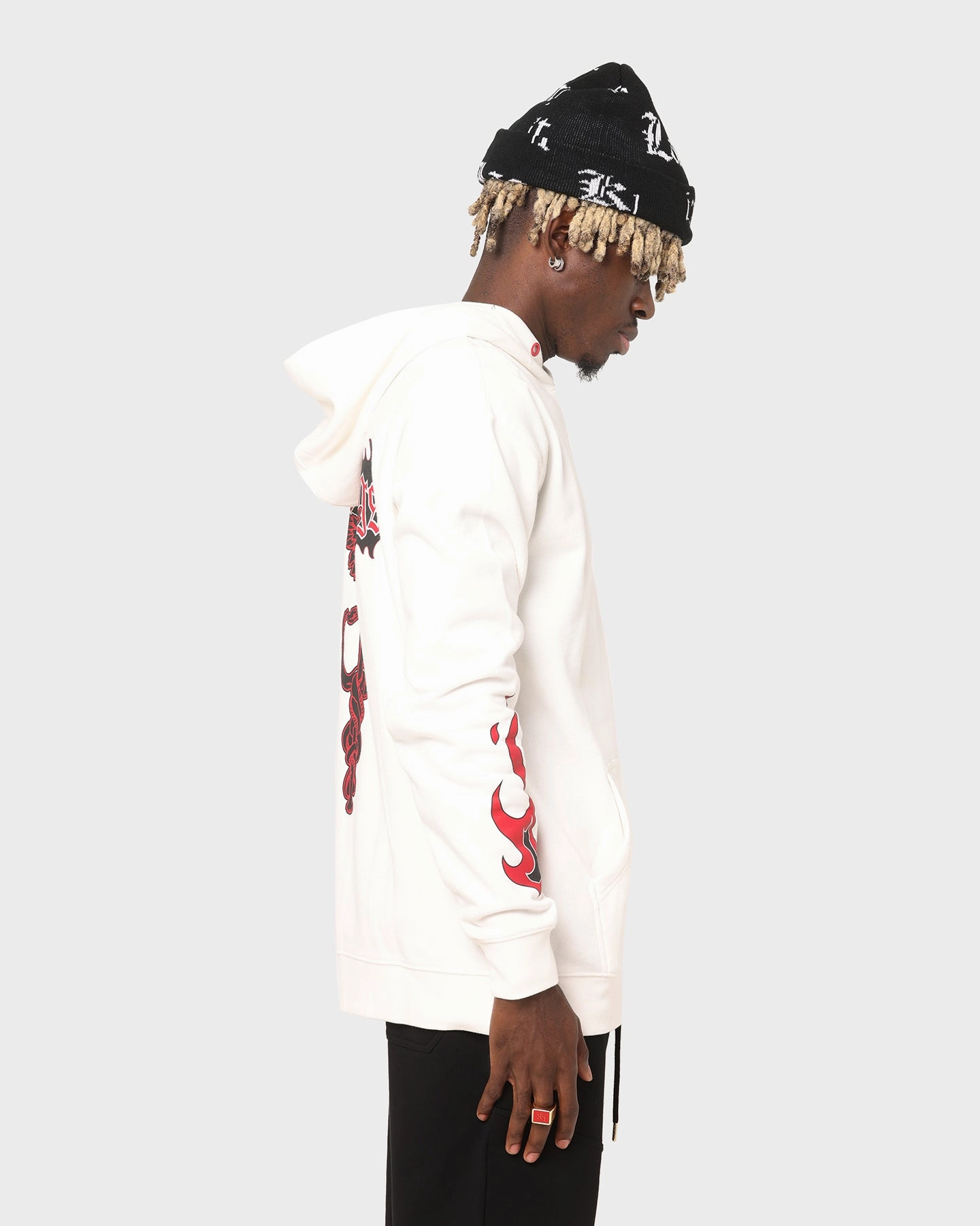suitable for runway events Bargain Last Kings Flaming Wings Hoodie Off White