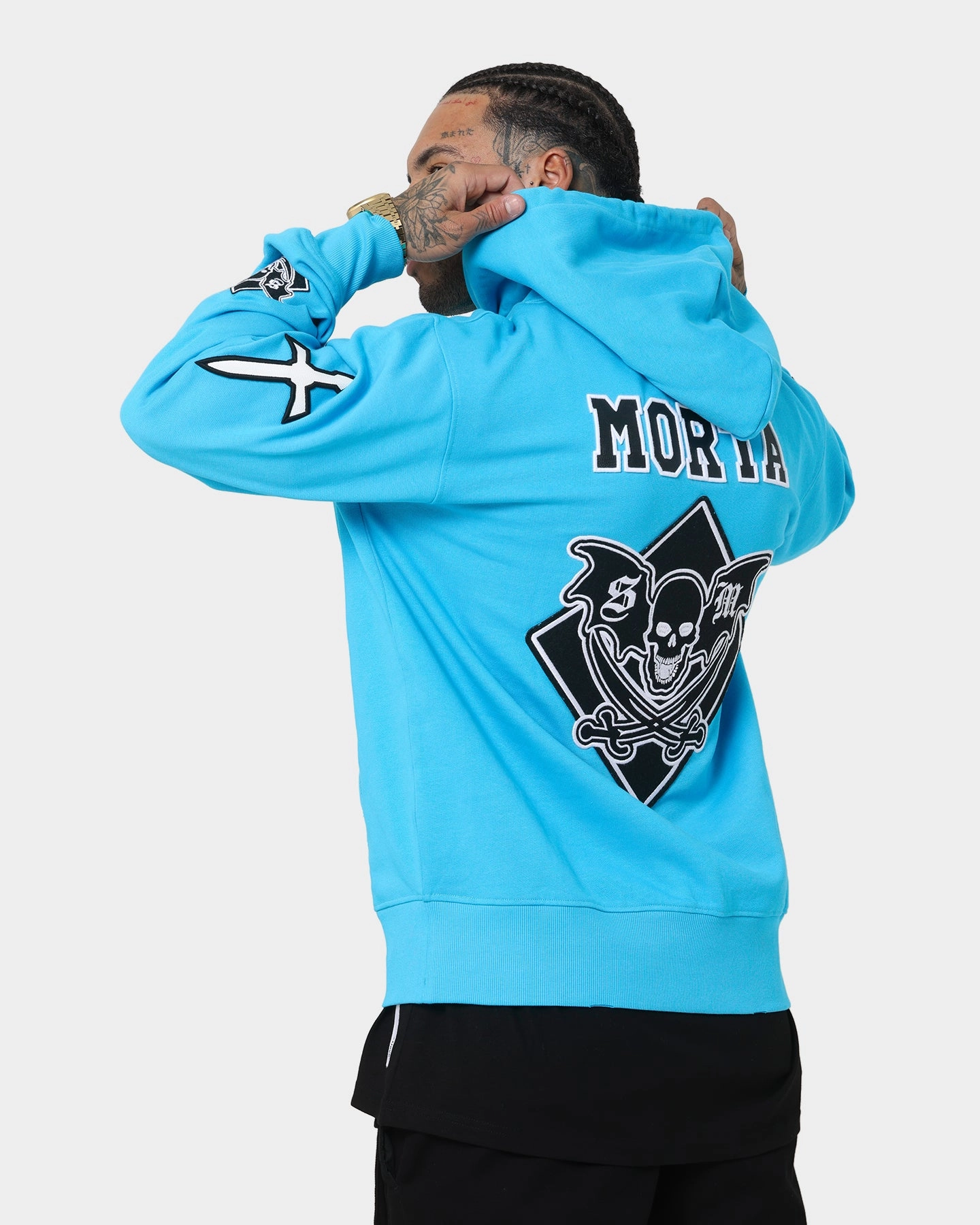 Panama Saint Morta Graveyard Hoodie Cyan