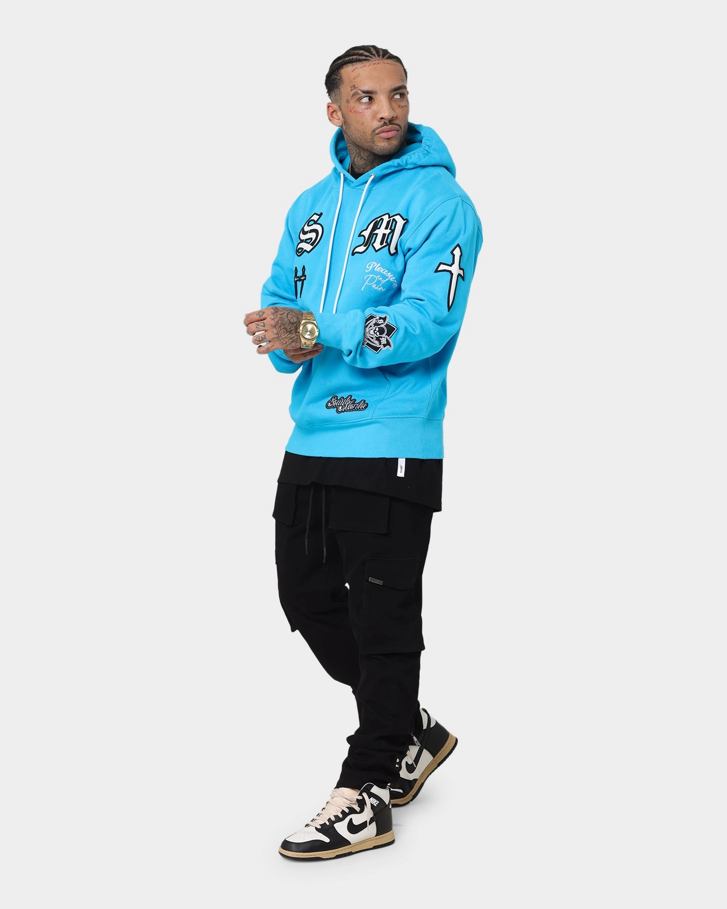 Saint Morta Graveyard Hoodie Cyan Magnetic Closure System Breathable mesh lining