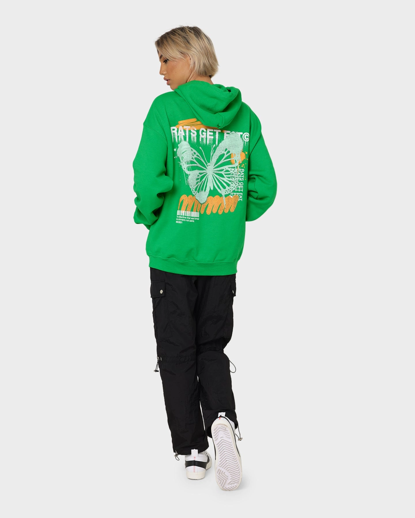 Bonnet Rats Get Fat Spray Butterfly Hoodie Green