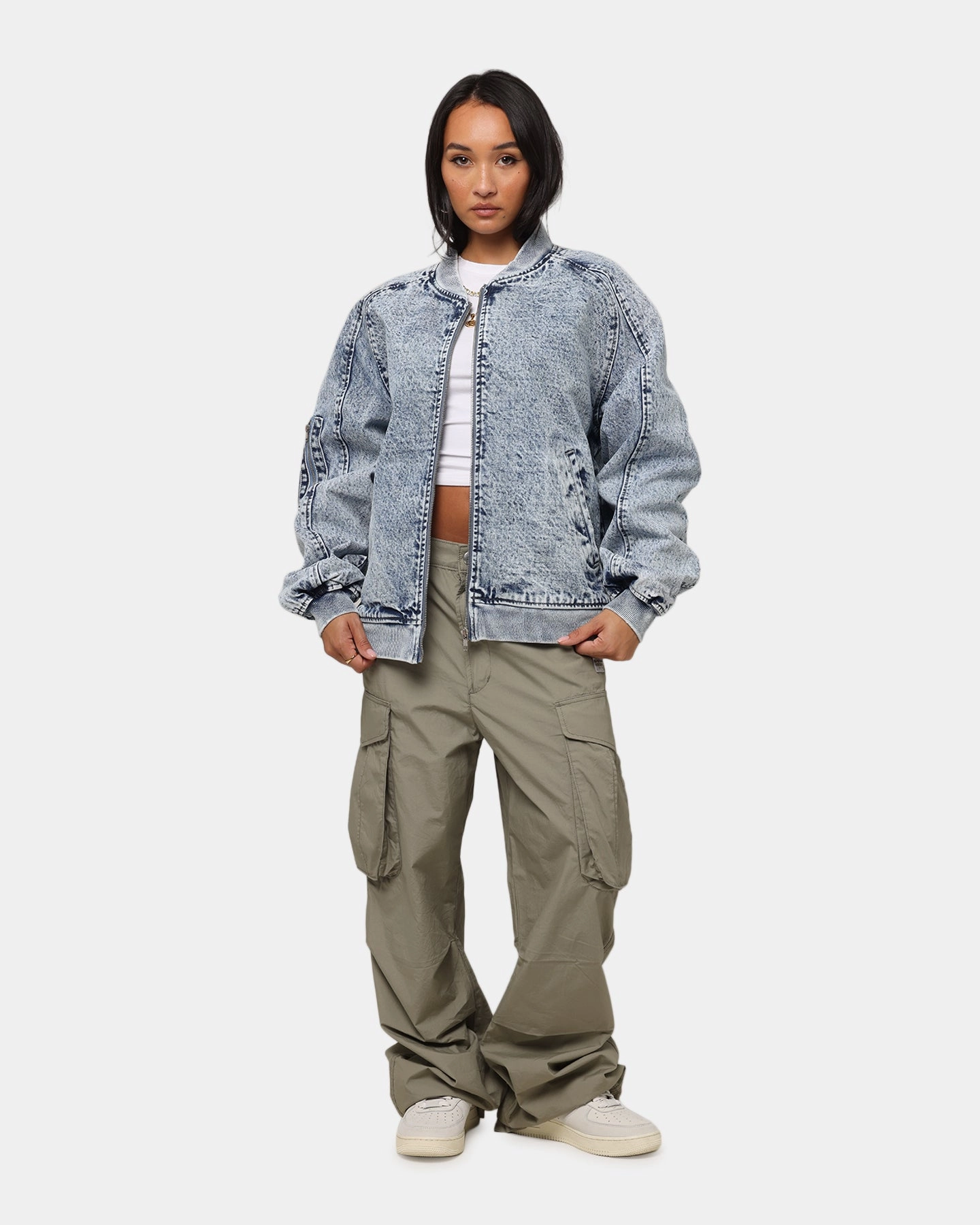 UltraLight Packable Design Saint Morta Flight Denim Jacket Blue Stonewash