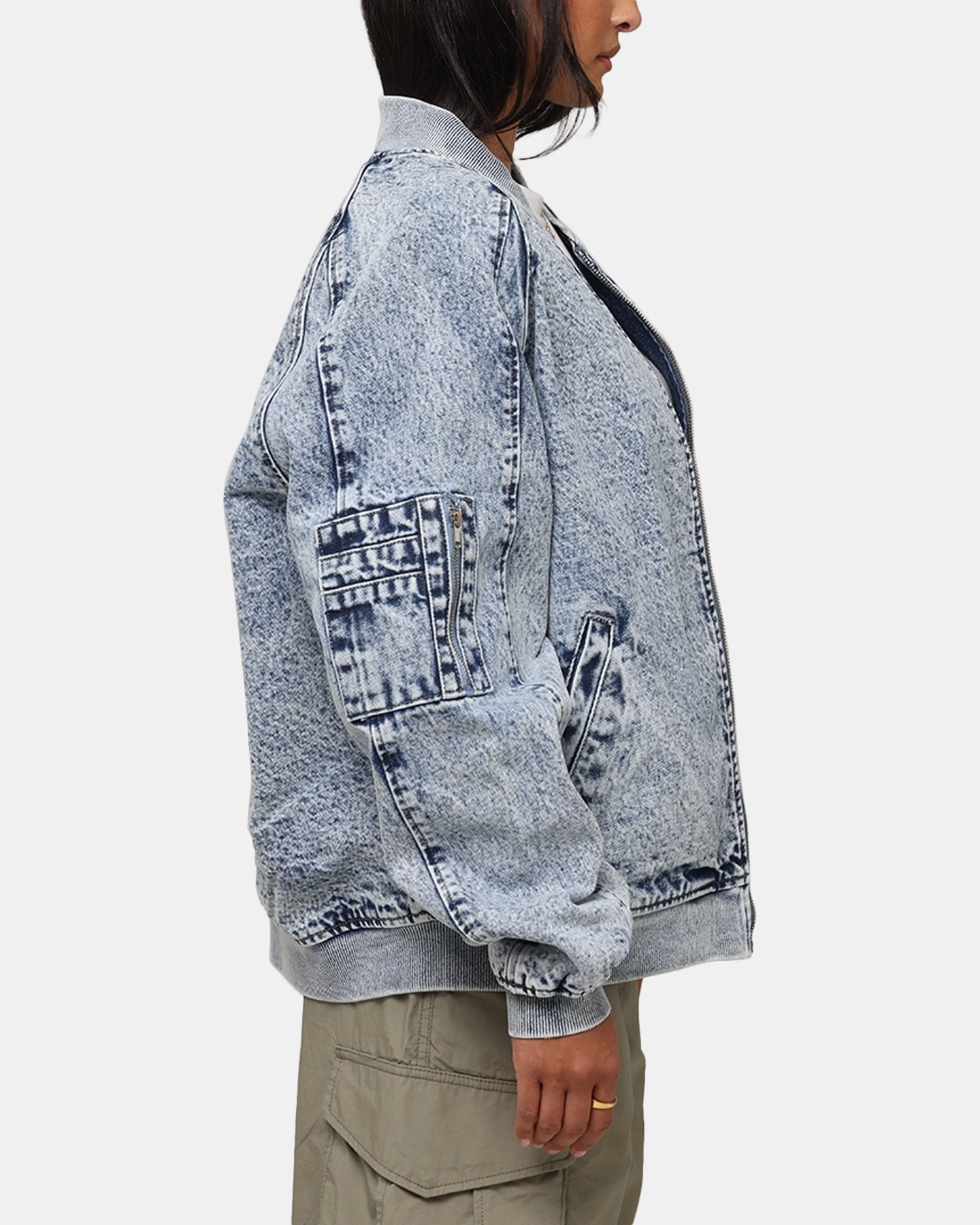 Unisex suitable for birthdays Saint Morta Flight Denim Jacket Blue Stonewash
