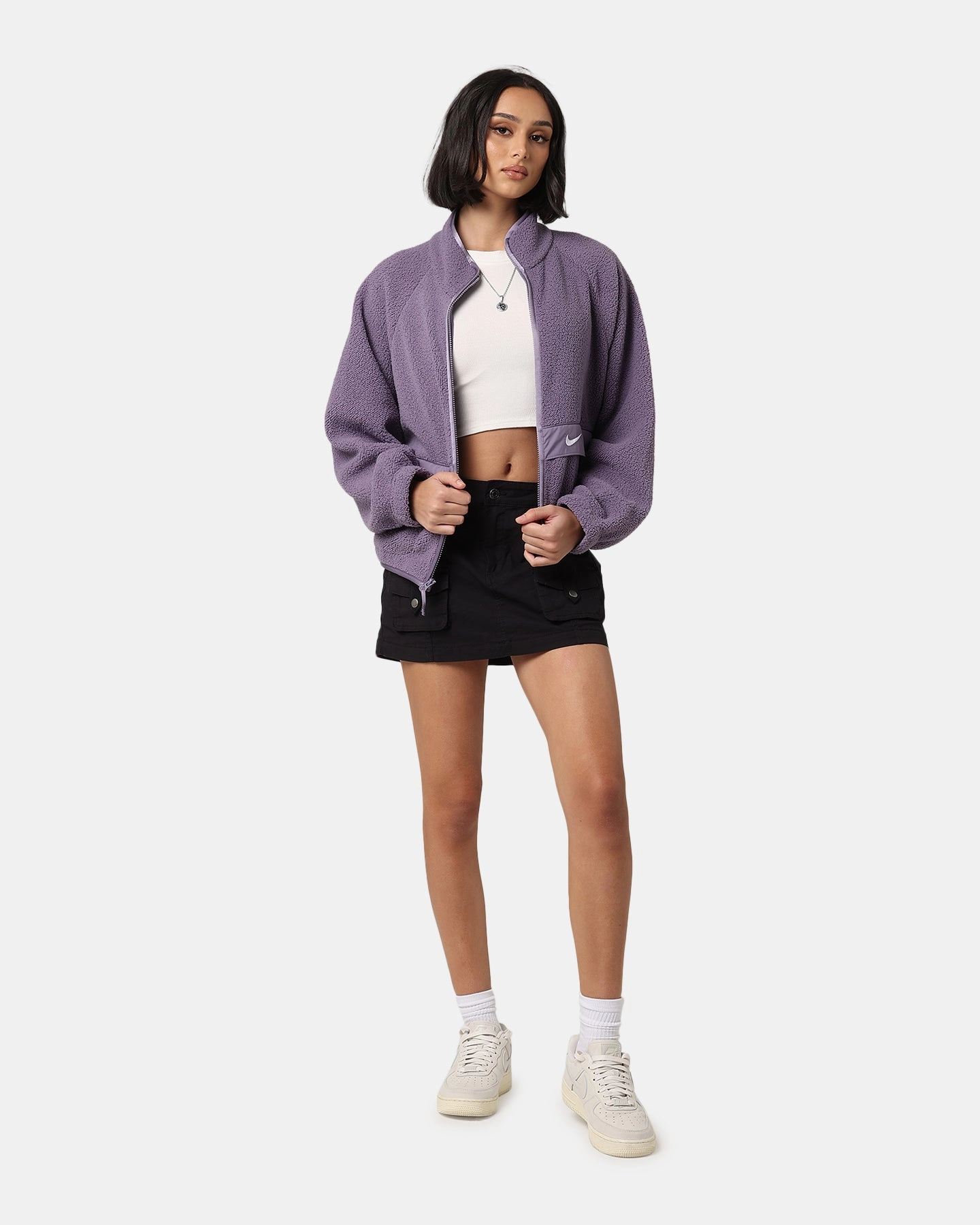 Nike Women's Sportswear Sherpa Jacket Daybreak/Oxygen Purple High-Tech Protection Program