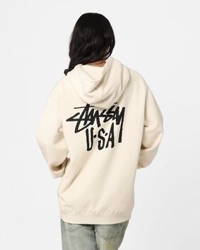 Unique Stussy USA LCB Hoodie Cream