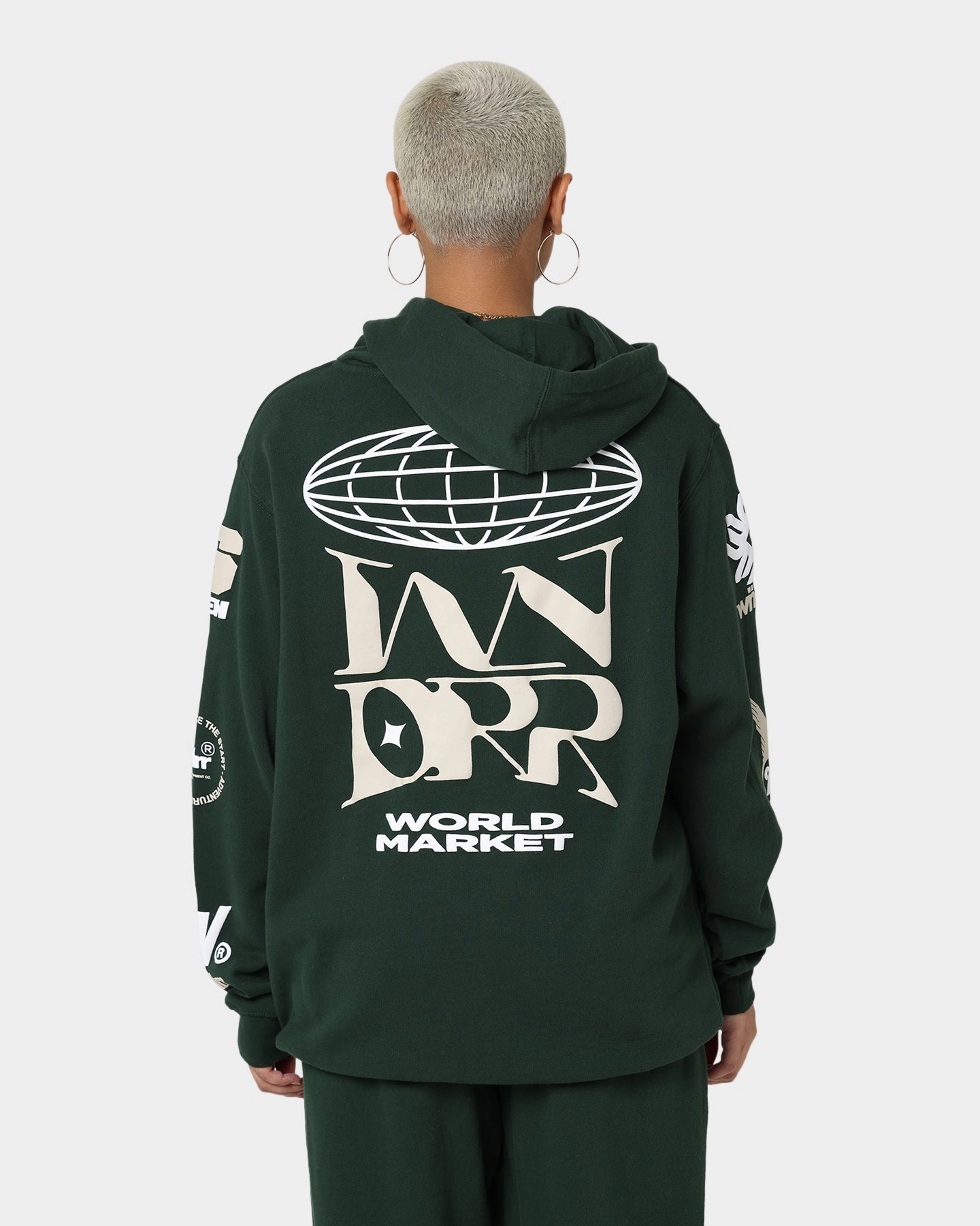 LowProfile Seam Design WNDRR Market Hoodie Forest Green