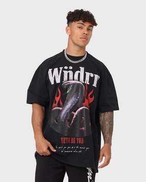 WNDRR Serpent Vintage T-Shirt Washed Black Edgy Trendy Wear