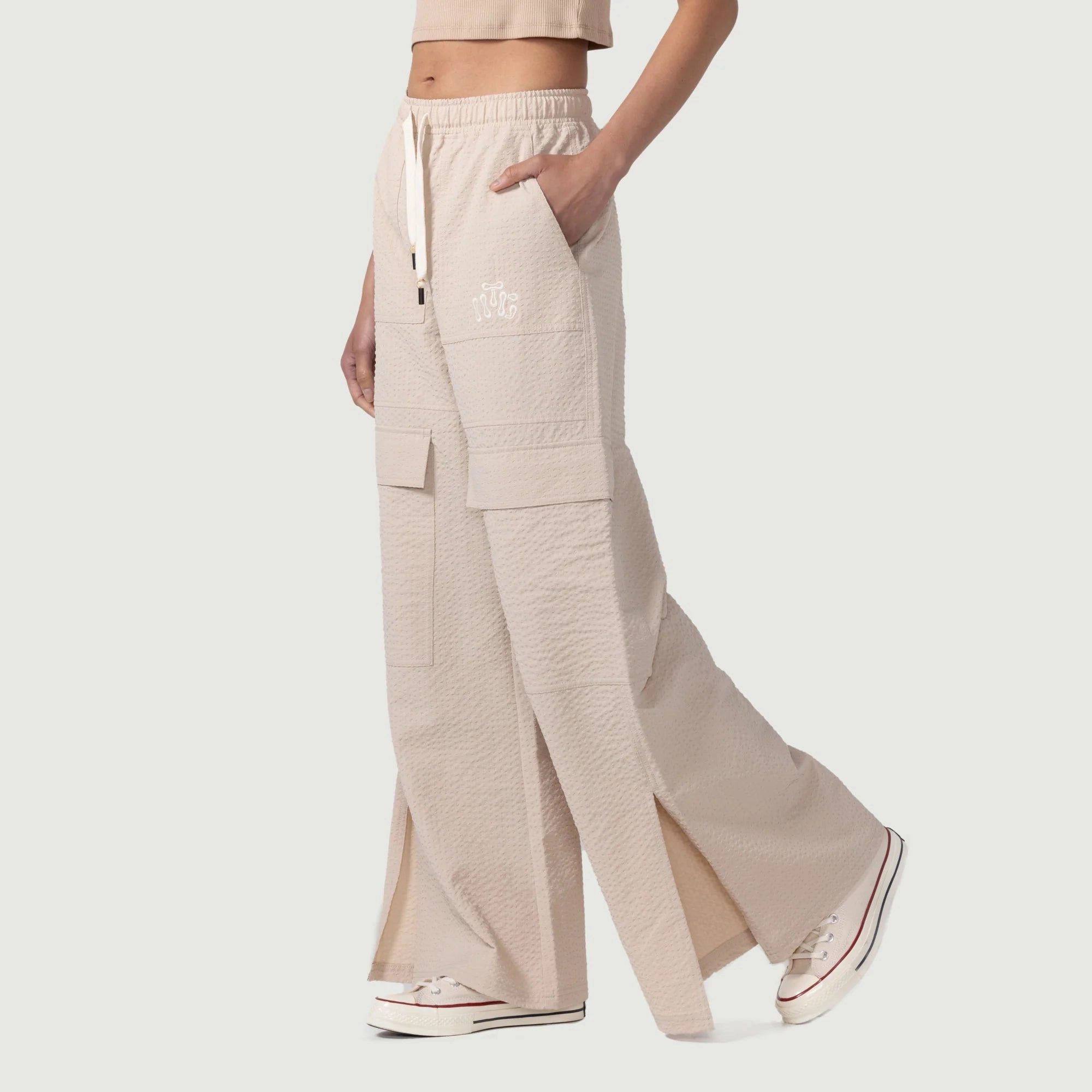 Women's Honor The Gift Drawstring Loose Cargo Pant 'Bone' Non Binding Waist