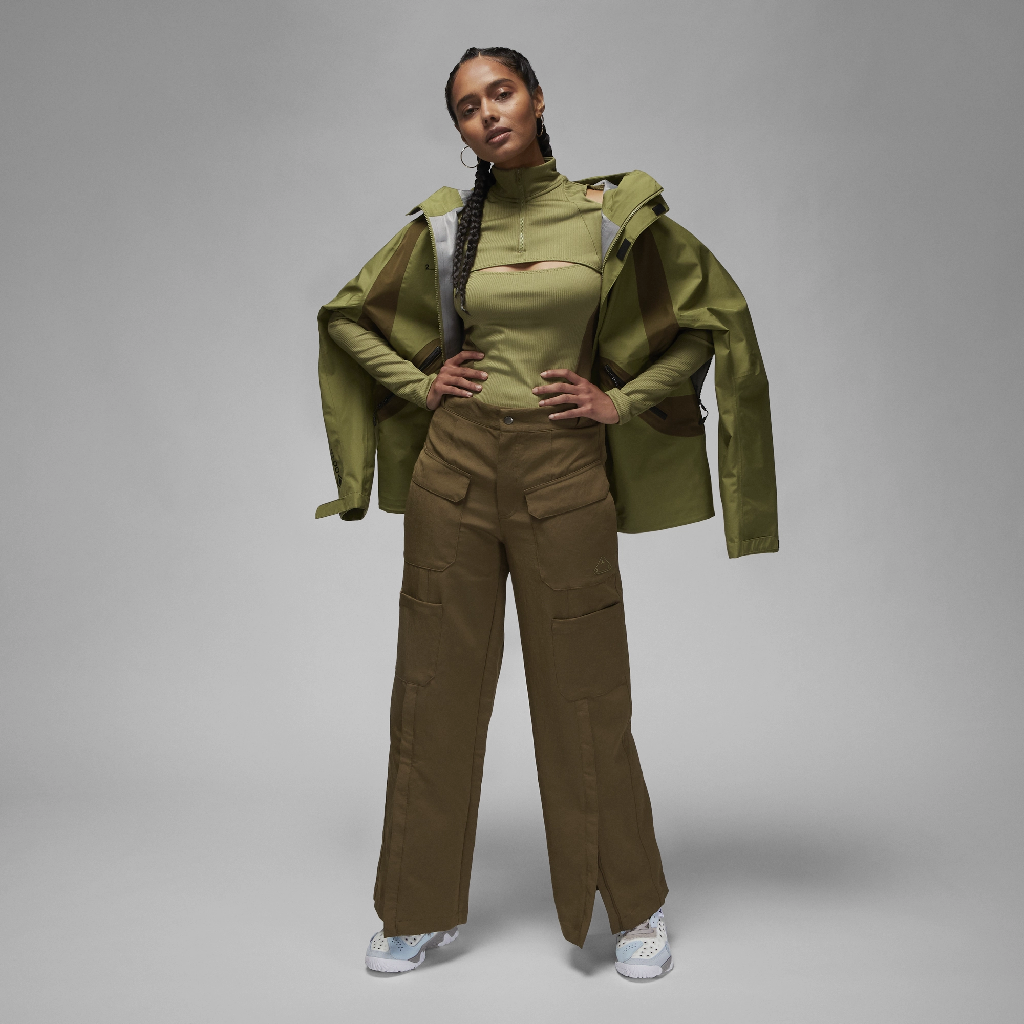 Womens Jordan 23 Engineered 'Light Olive' High Rise Design Outdoor Layer