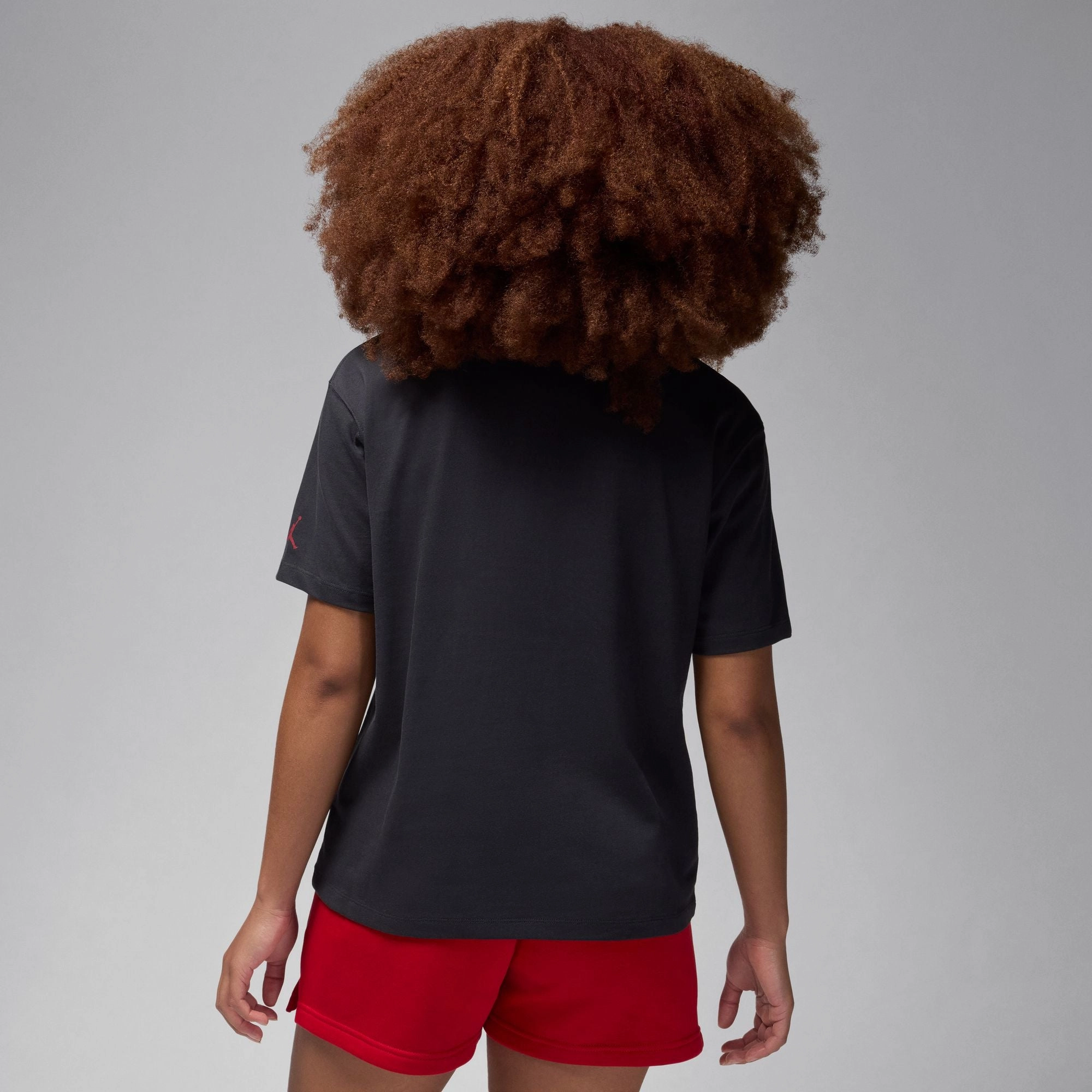 Double Layer Protection Seamless Knit Cuffs Womens Jordan (Her)itag T-Shirt 'Off Noir/Gym Red' Layered Warmth
