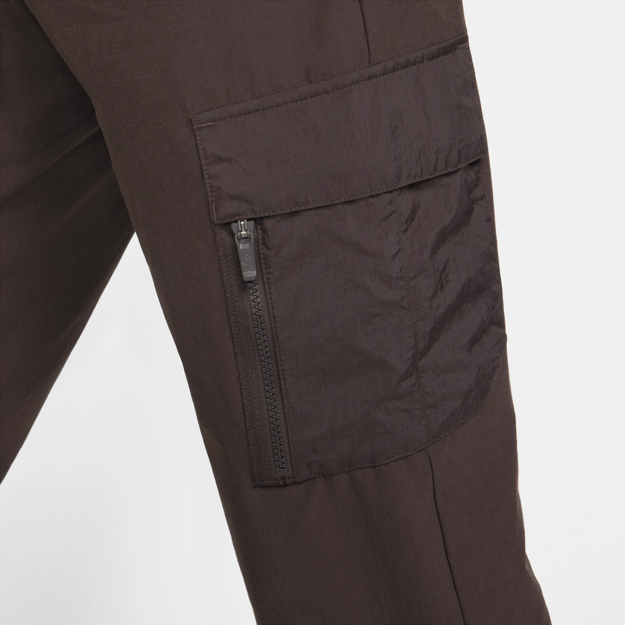 Womens Nike Woven Cropped Cargo Jogger Pants 'Brown' Flexible Fit