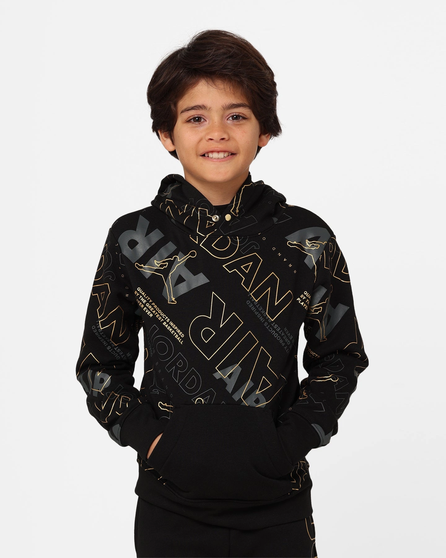 Jordan Kids' Holiday Shine Air Pullover Hoodie Black slim fit restaurant