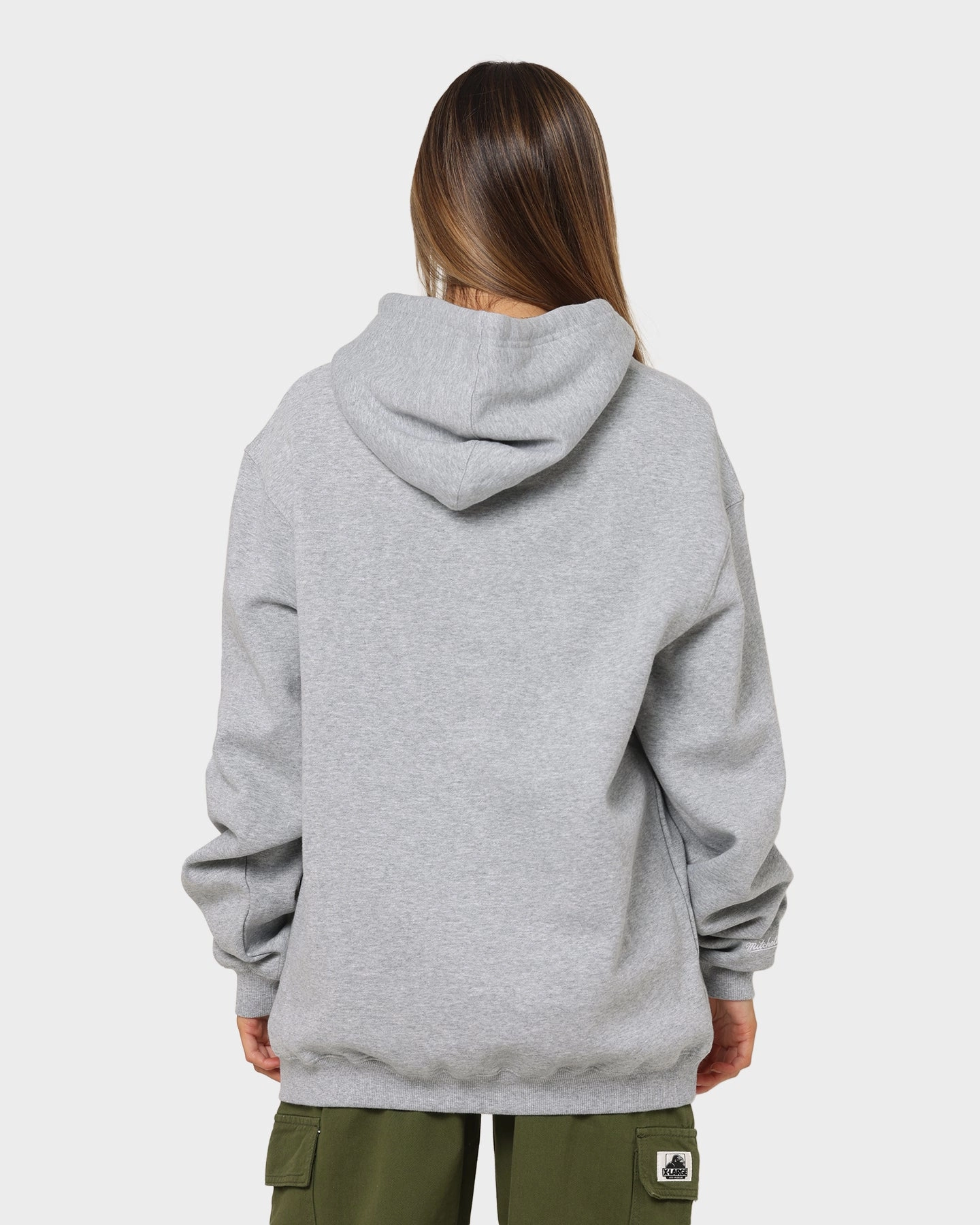 Quick Dry Technology Mitchell & Ness Green Bay Packers Helmet Stack Hoodie Grey Marle