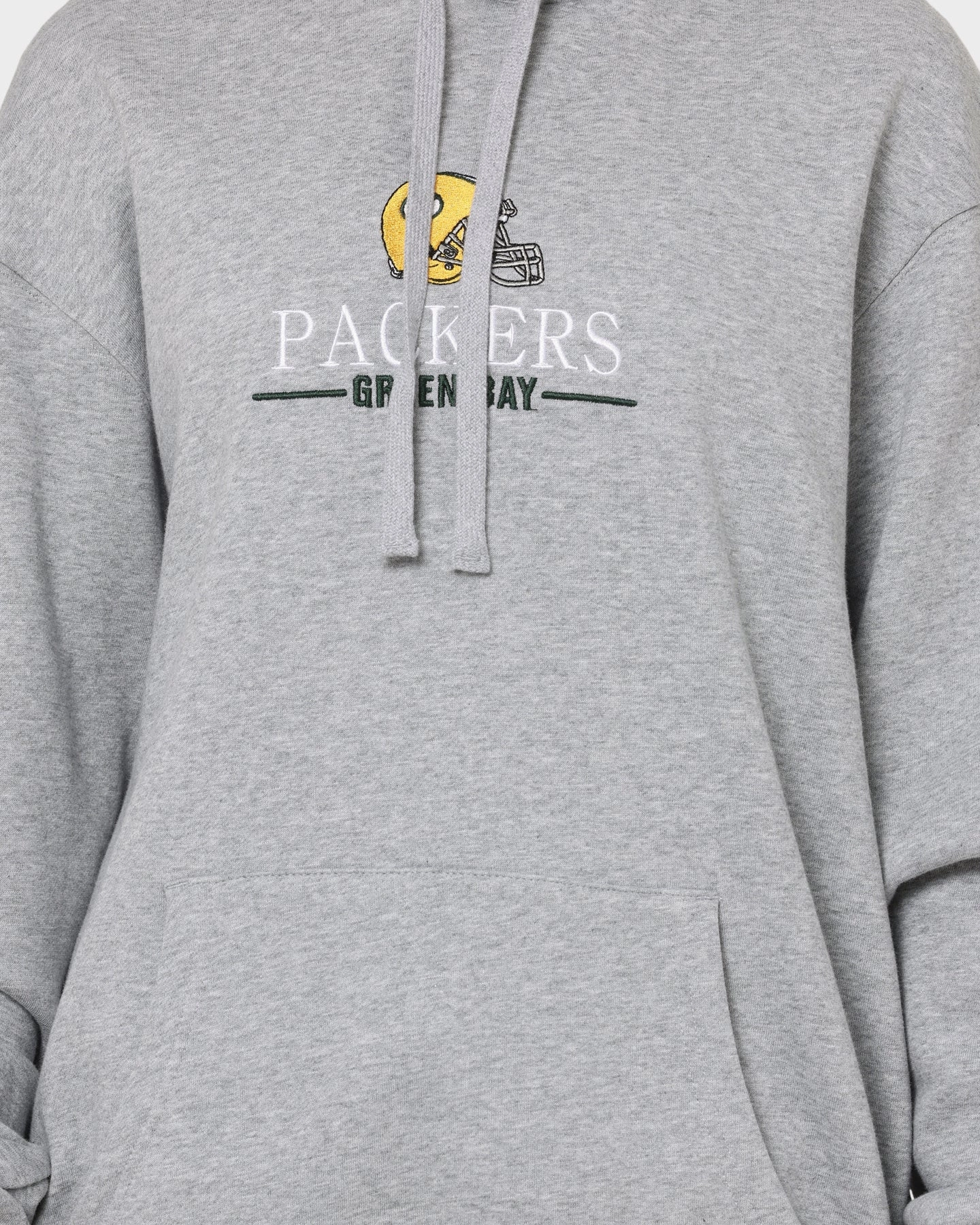 multiple pockets Mitchell & Ness Green Bay Packers Helmet Stack Hoodie Grey Marle