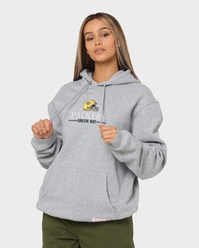 Windproof Outer Layer suitable for water sports Mitchell & Ness Green Bay Packers Helmet Stack Hoodie Grey Marle