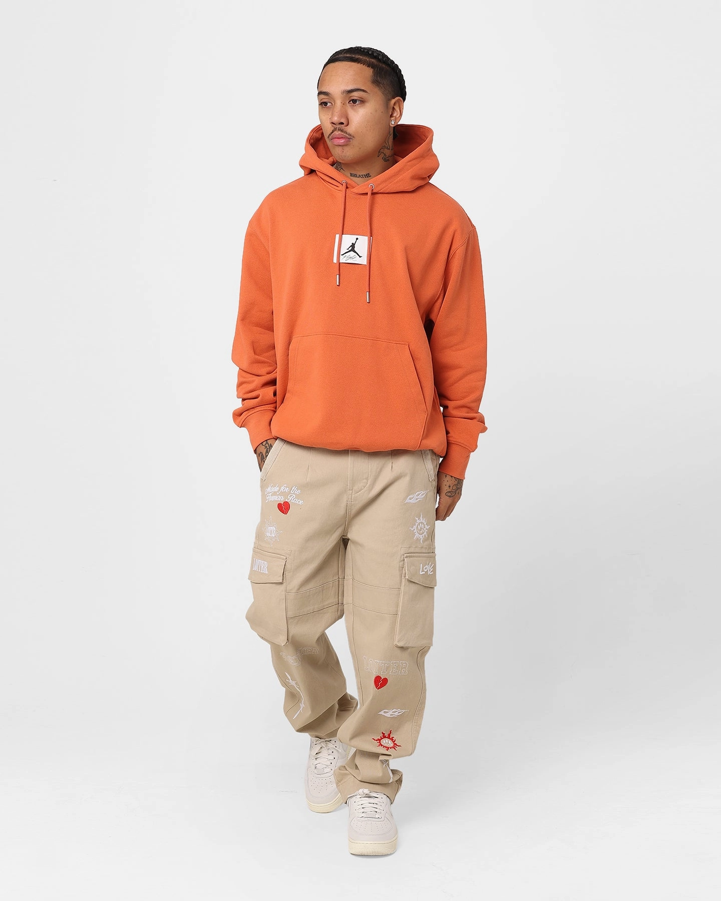 Taste Jordan Essentials Statement Fleece Pullover Hoodie Light Sienna/Sail