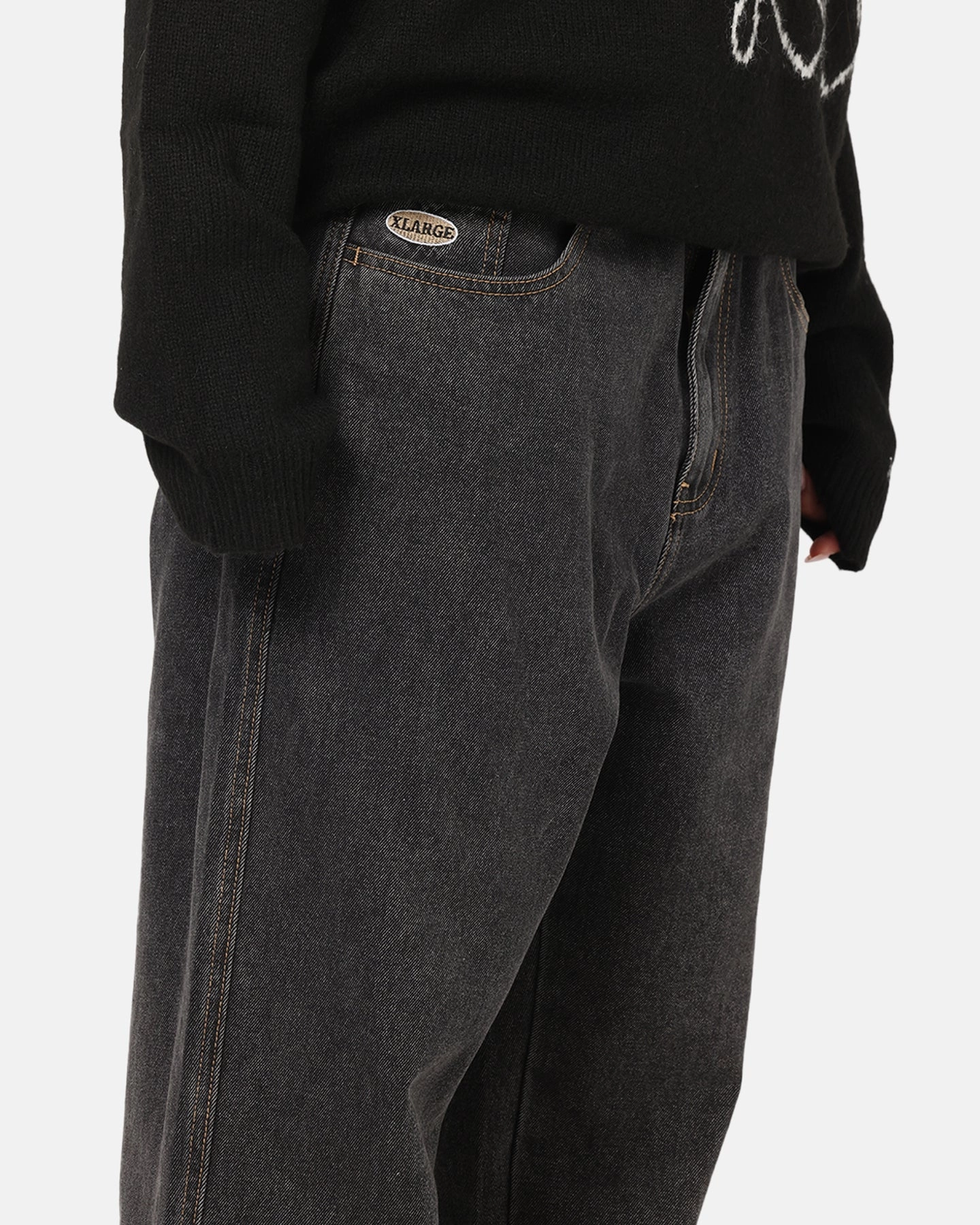X-Large Mark Bull Denim 91 Pants Washed Black Cool Day Look