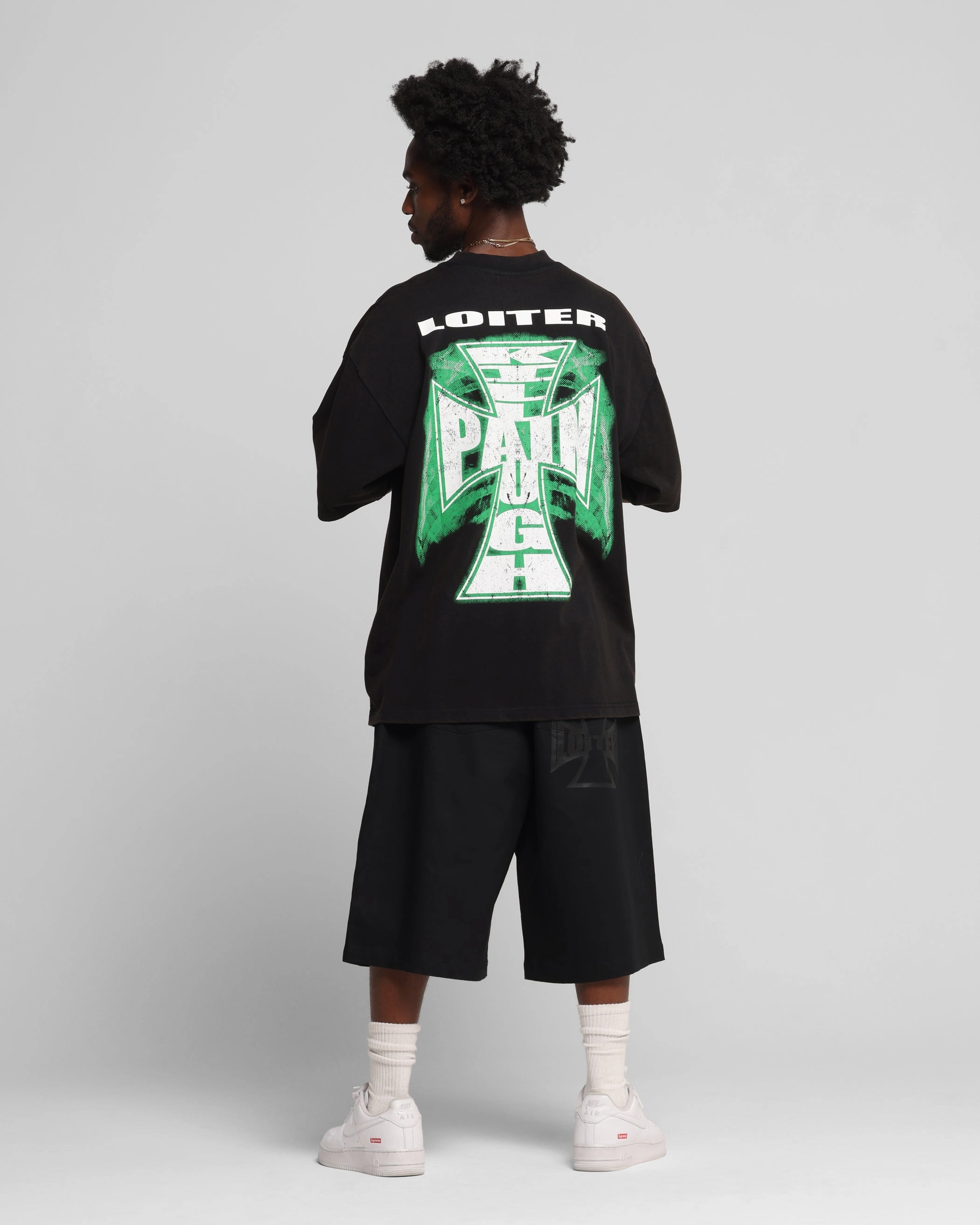 Loiter Liberty Vintage T-Shirt Vintage Black SlimFit futuristic
