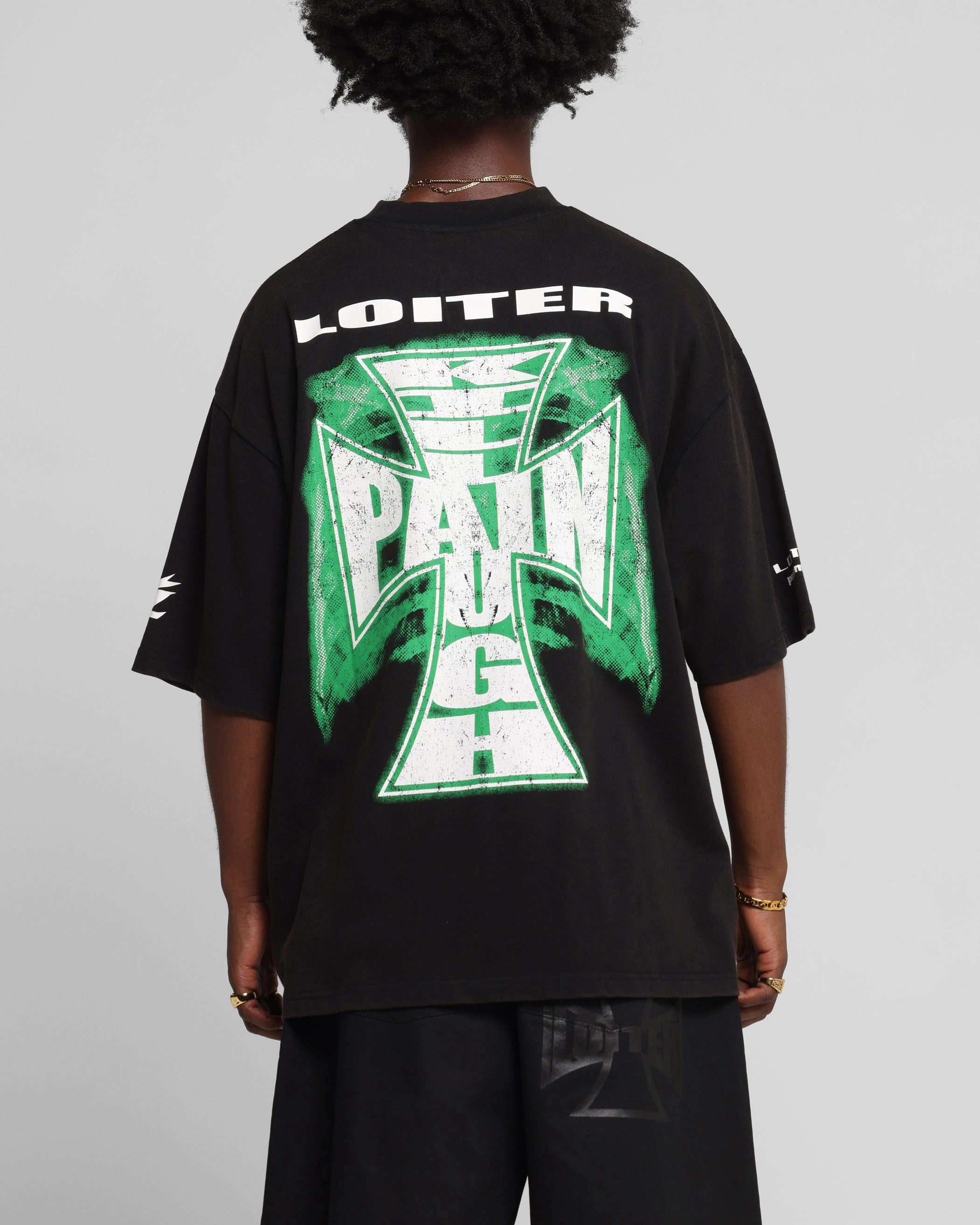 NonRestrictive Cut Loiter Liberty Vintage T-Shirt Vintage Black