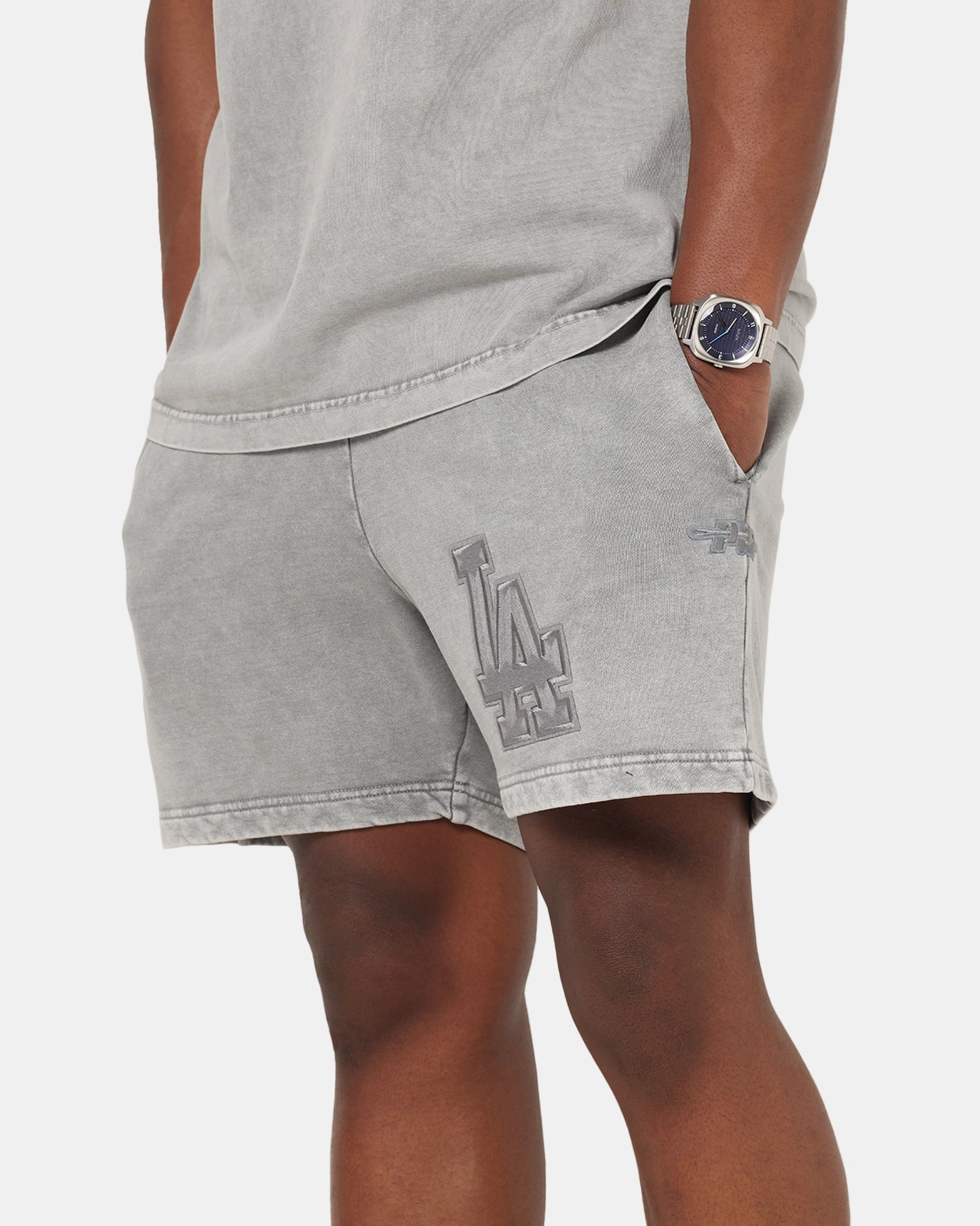 Breathable Cut Pro Standard Los Angeles Dodgers Washed Classic Shorts Washed Grey