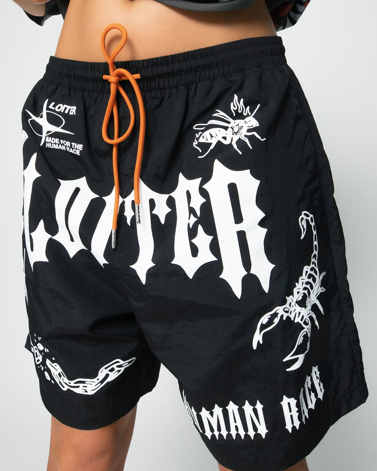 Loiter Sketch Book Walk Shorts Black Workout Gear