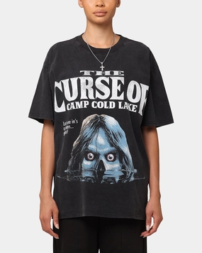 American Thrift X Goosebumps Cold Lake Heavy T-Shirt Vintage Black Vibrant Colors