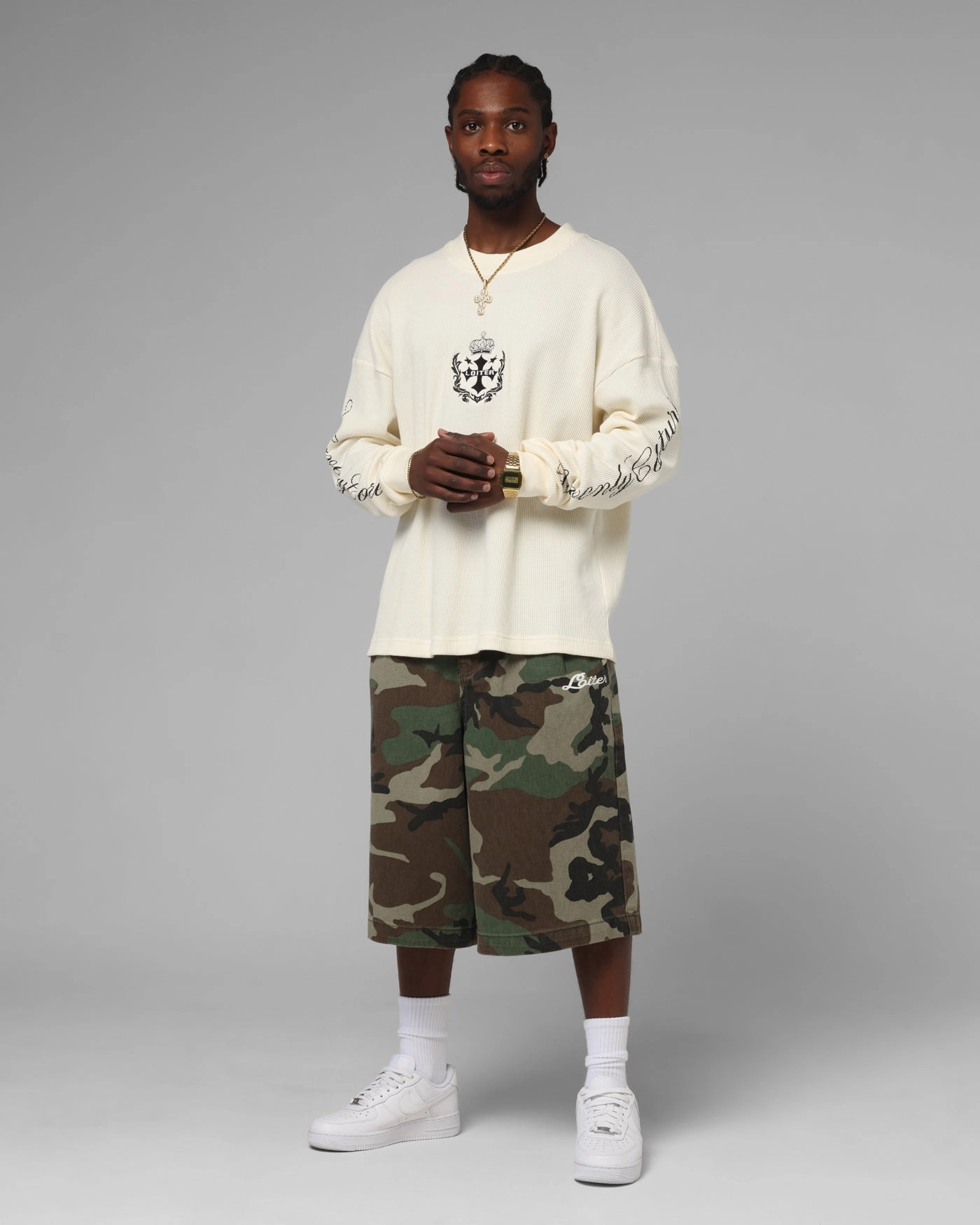 Loiter Purity Thermal Long Sleeve T-Shirt Off White Relaxed fit style