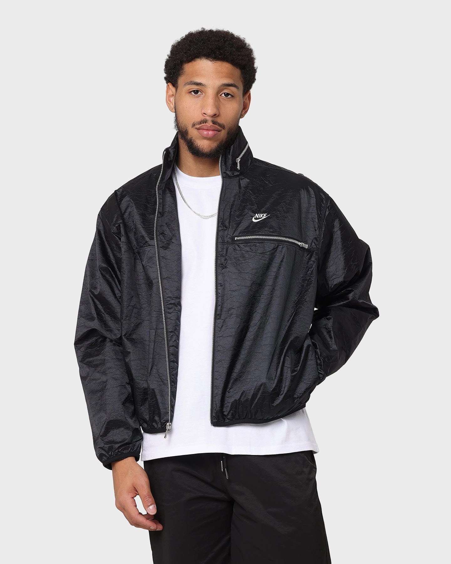 High Collar Support Nike Nike Sportswear Nike Circa Lined Jacket Black/Coconut Milk
