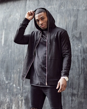 Saint Morta Death Adder Zip Hoodie Black/Black popular among teenagers